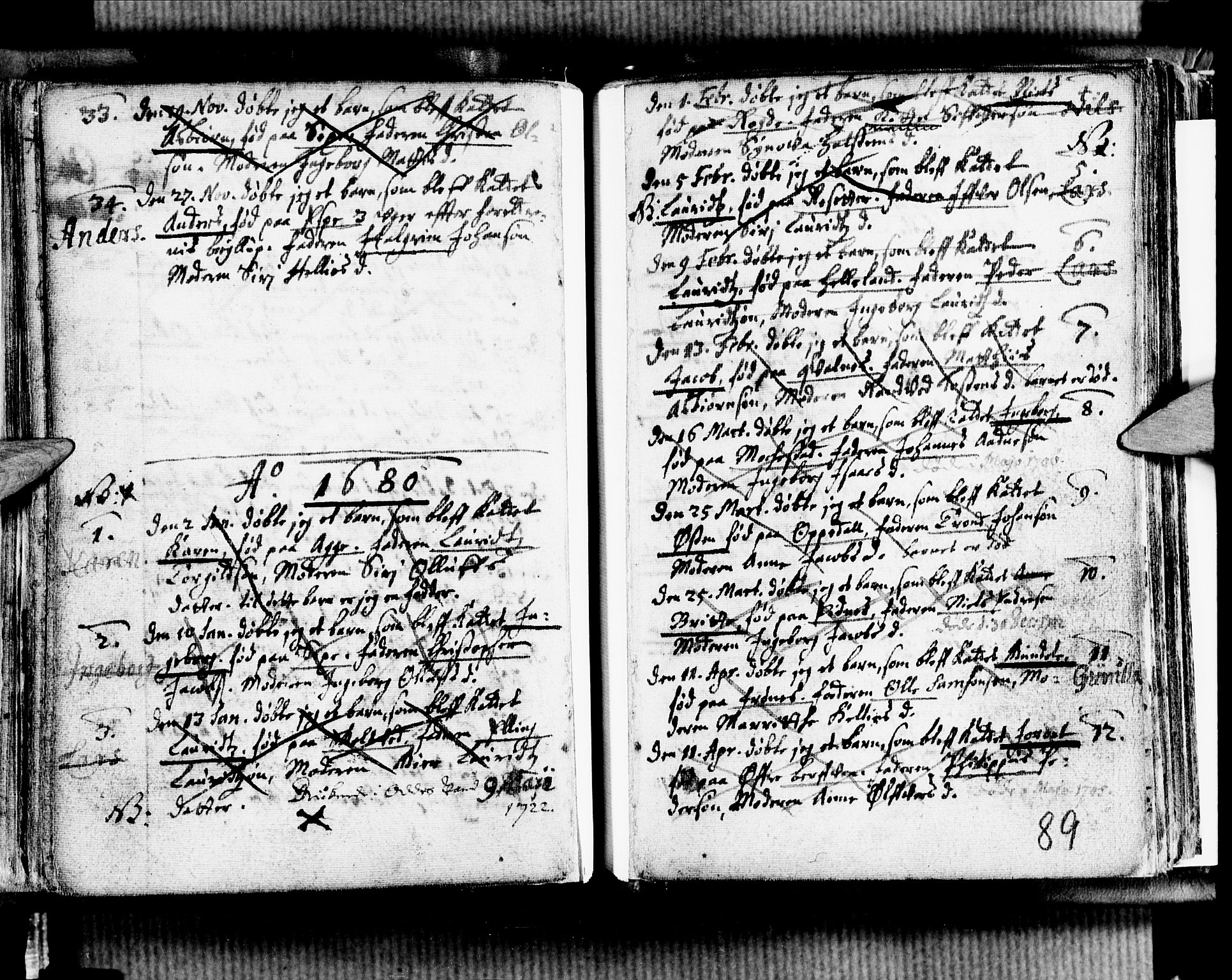 Ullensvang sokneprestembete, SAB/A-78701/H/Haa: Parish register (official) no. A 1 /1, 1669-1718, p. 89