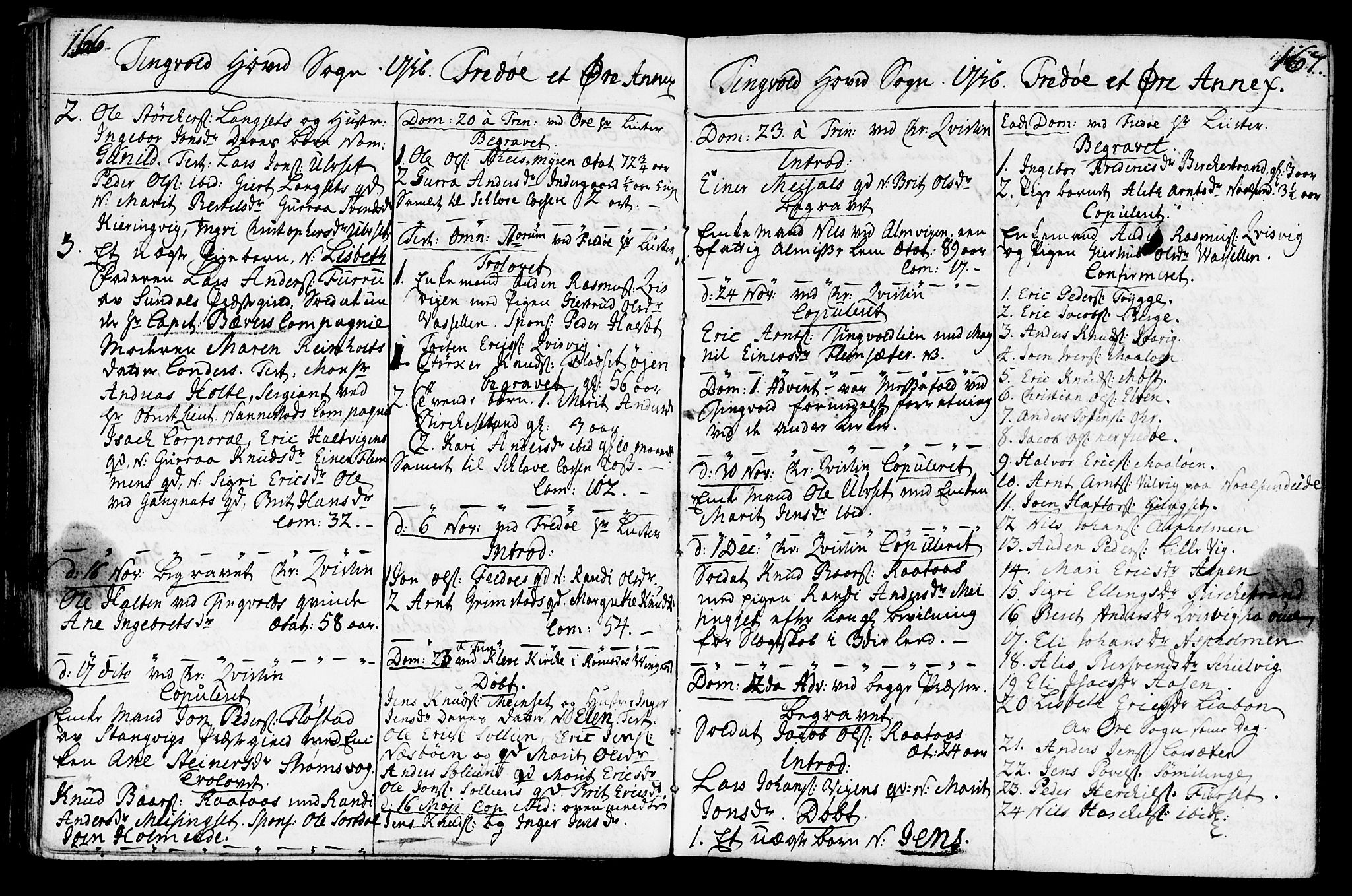 Ministerialprotokoller, klokkerbøker og fødselsregistre - Møre og Romsdal, SAT/A-1454/586/L0979: Parish register (official) no. 586A05, 1751-1776, p. 166-167