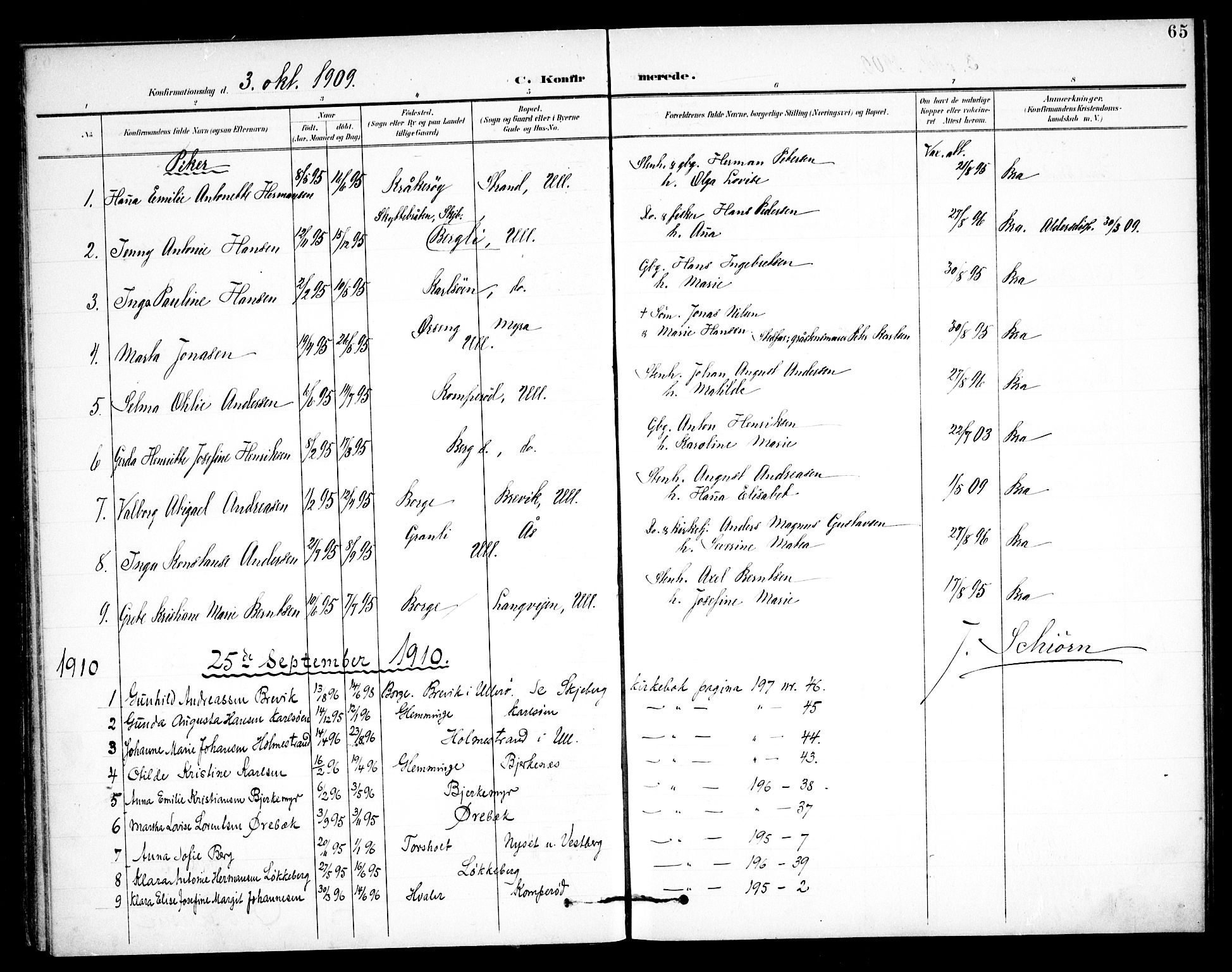 Skjeberg prestekontor Kirkebøker, AV/SAO-A-10923/F/Fb/L0002: Parish register (official) no. II 2, 1895-1910, p. 65
