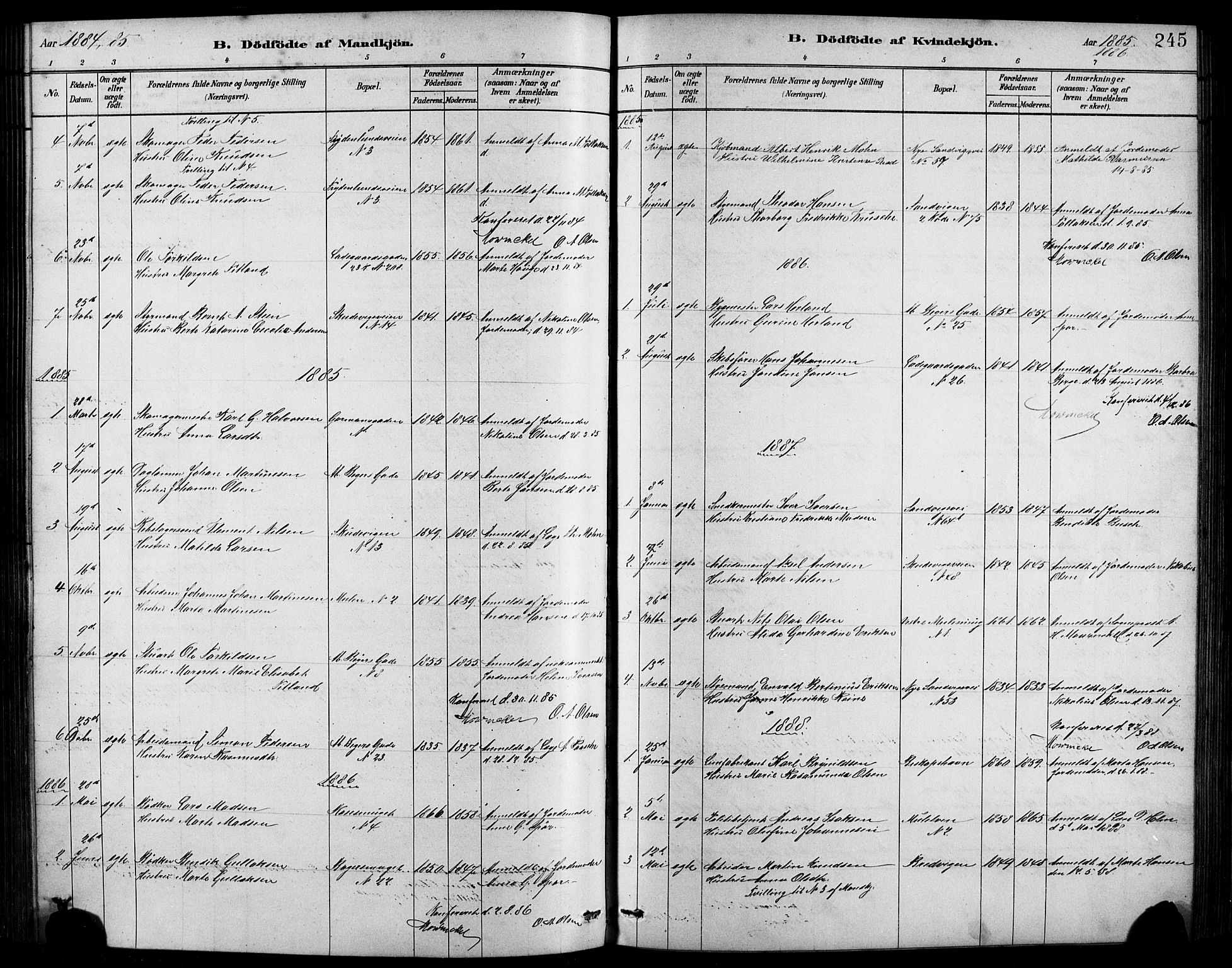 Sandviken Sokneprestembete, AV/SAB-A-77601/H/Hb/L0001: Parish register (copy) no. A 2, 1879-1892, p. 245