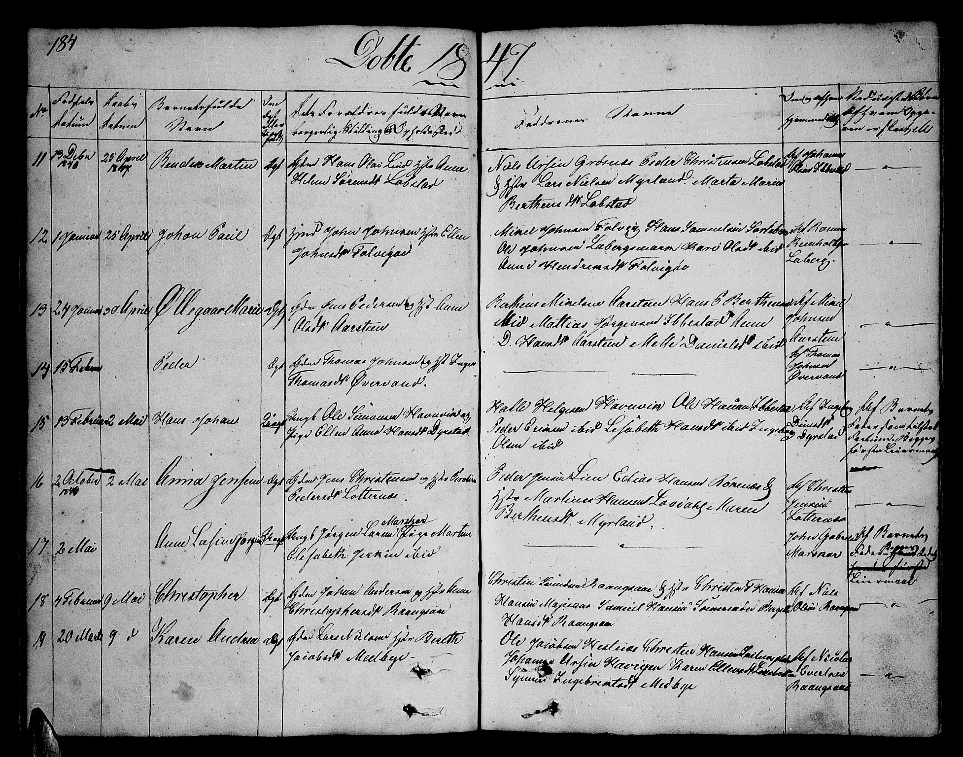 Ibestad sokneprestembete, AV/SATØ-S-0077/H/Ha/Hab/L0003klokker: Parish register (copy) no. 3, 1833-1852, p. 184