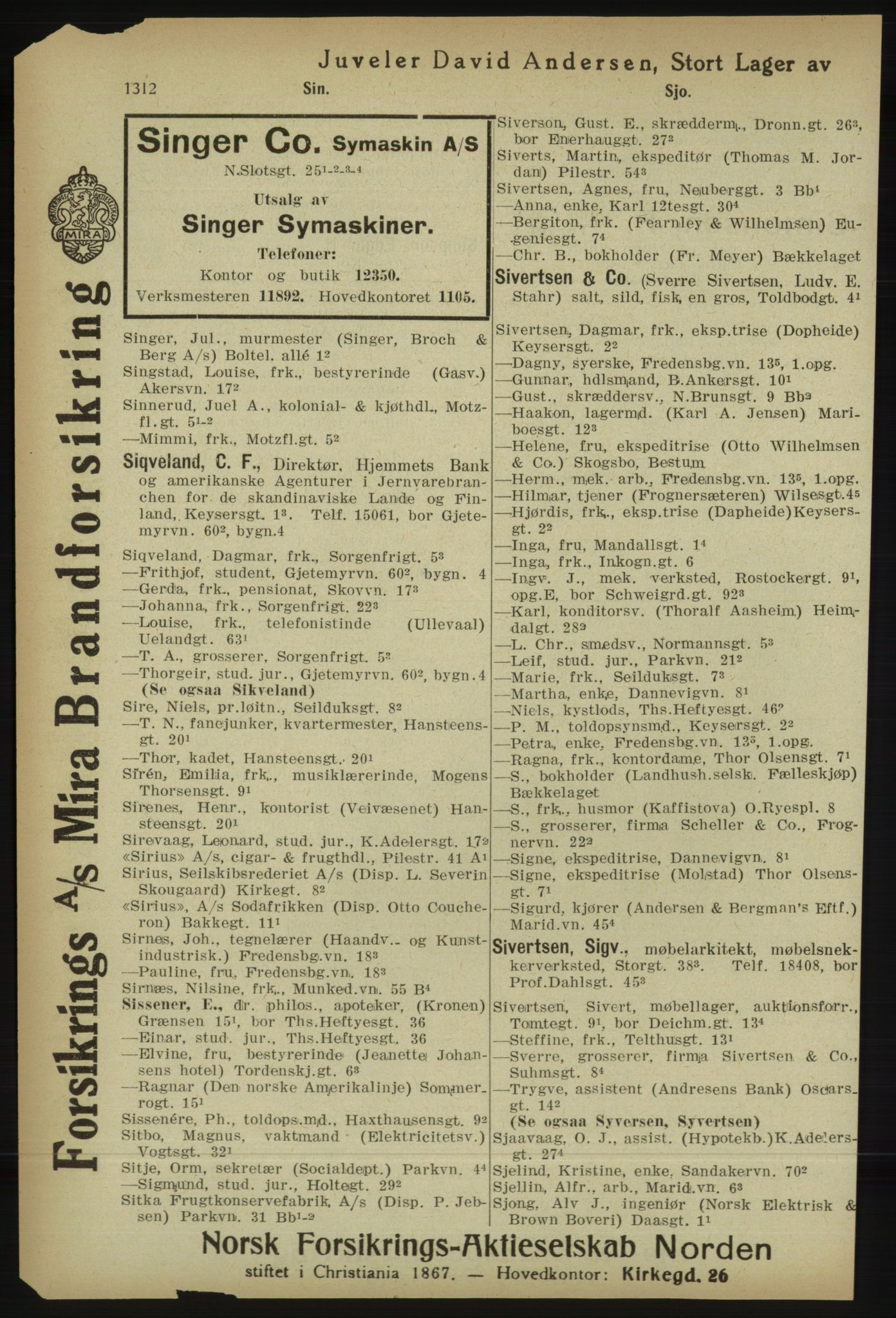 Kristiania/Oslo adressebok, PUBL/-, 1918, p. 1337