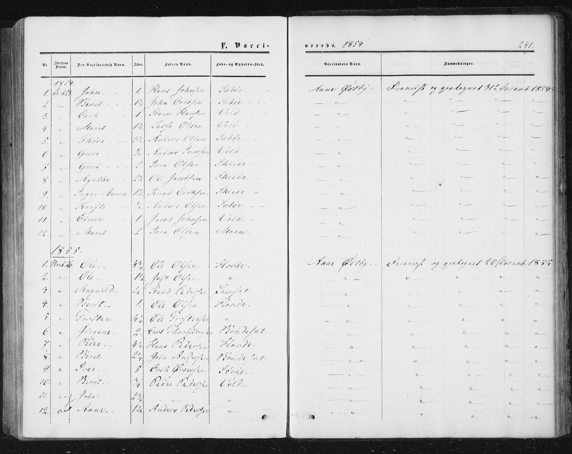 Ministerialprotokoller, klokkerbøker og fødselsregistre - Møre og Romsdal, SAT/A-1454/543/L0562: Parish register (official) no. 543A02, 1854-1884, p. 241
