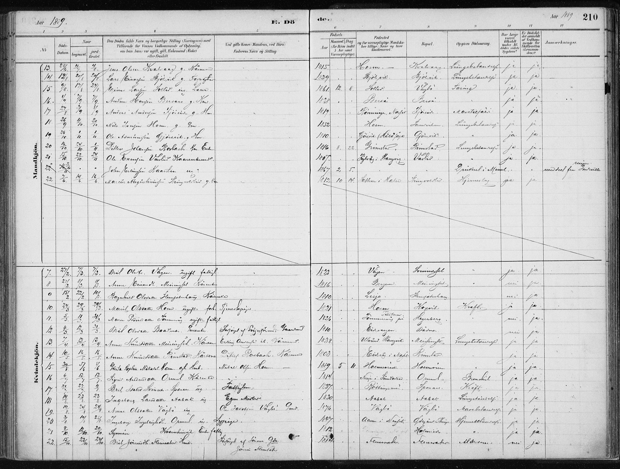 Ministerialprotokoller, klokkerbøker og fødselsregistre - Møre og Romsdal, AV/SAT-A-1454/586/L0987: Parish register (official) no. 586A13, 1879-1892, p. 210