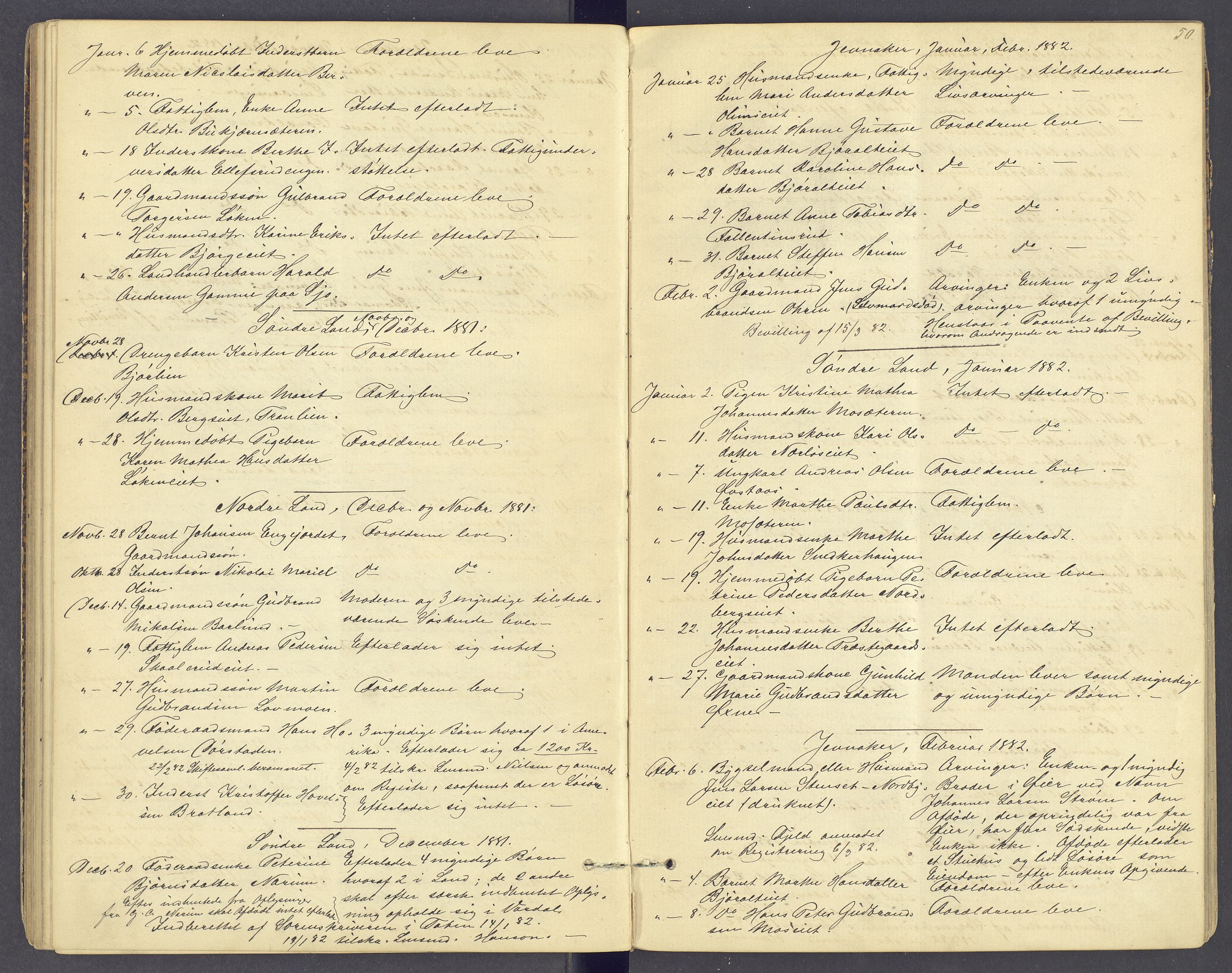 Hadeland og Land tingrett, AV/SAH-TING-010/J/Jg/L0005: Dødsfallsprotokoll, 1876-1886, p. 49b-50a