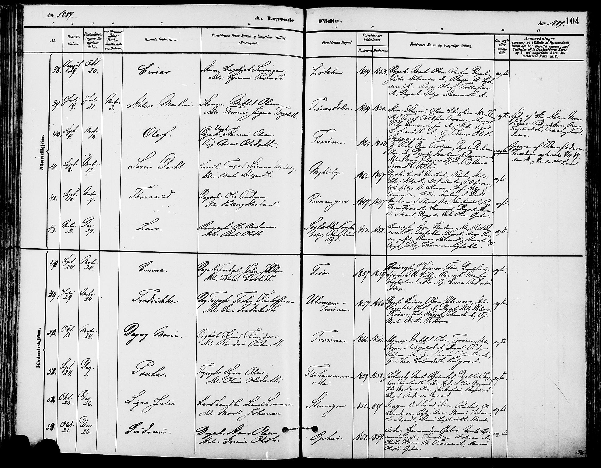 Stor-Elvdal prestekontor, SAH/PREST-052/H/Ha/Haa/L0002: Parish register (official) no. 2, 1882-1907, p. 104