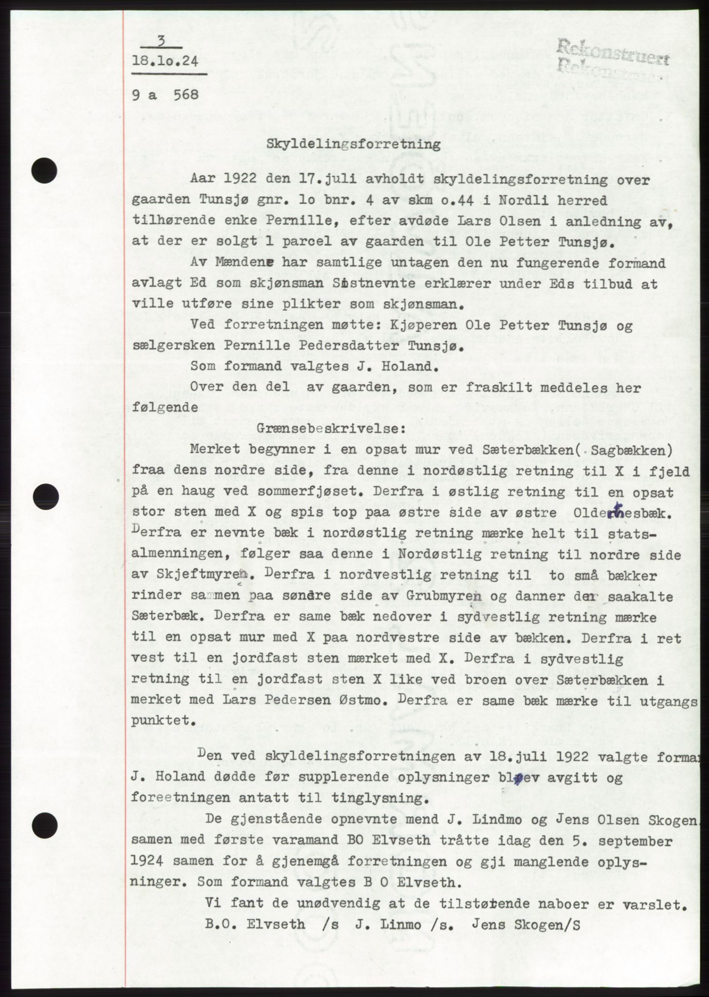 Namdal sorenskriveri, SAT/A-4133/1/2/2C: Mortgage book no. -, 1922-1925, Deed date: 18.10.1924