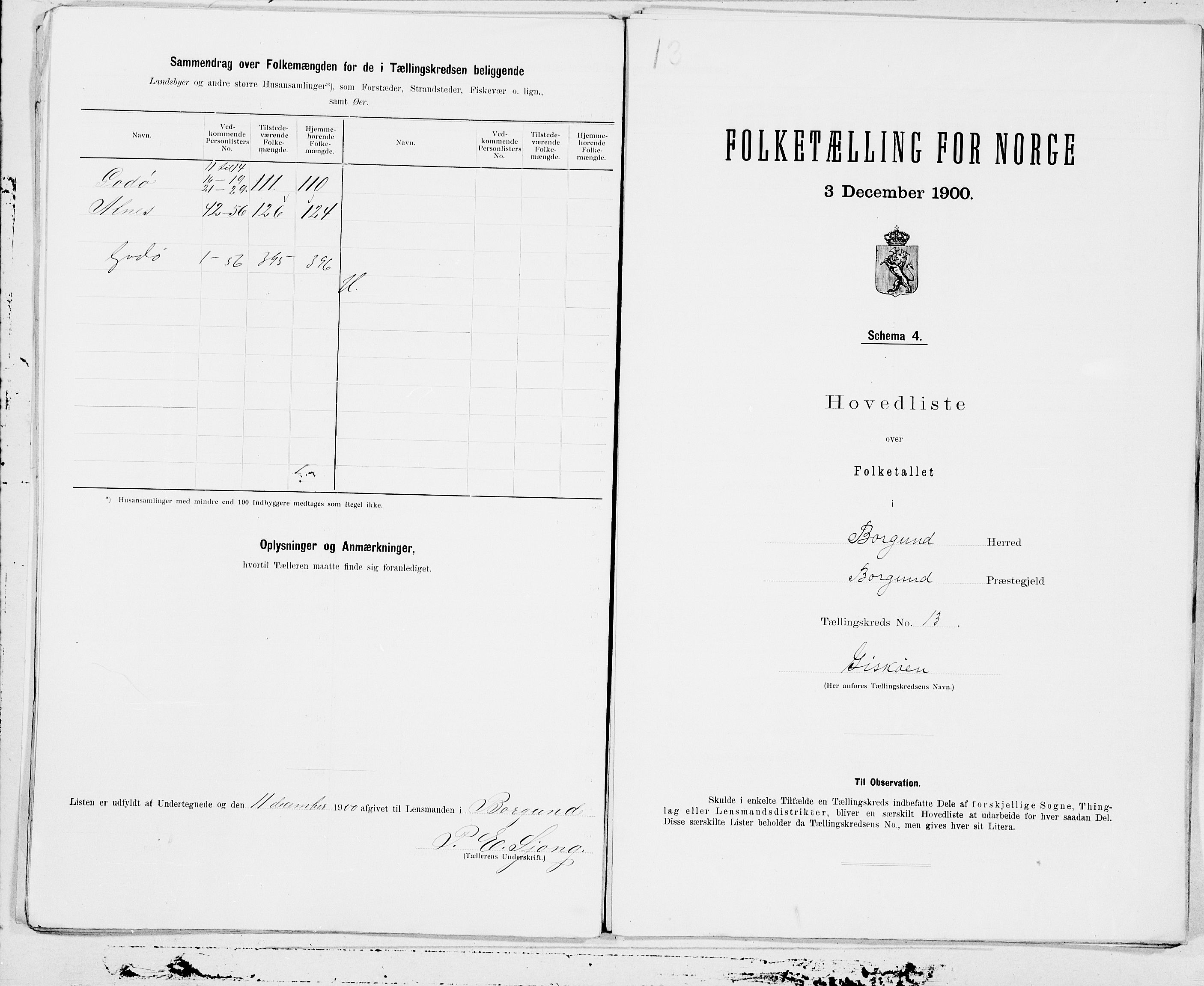 SAT, 1900 census for Borgund, 1900, p. 26