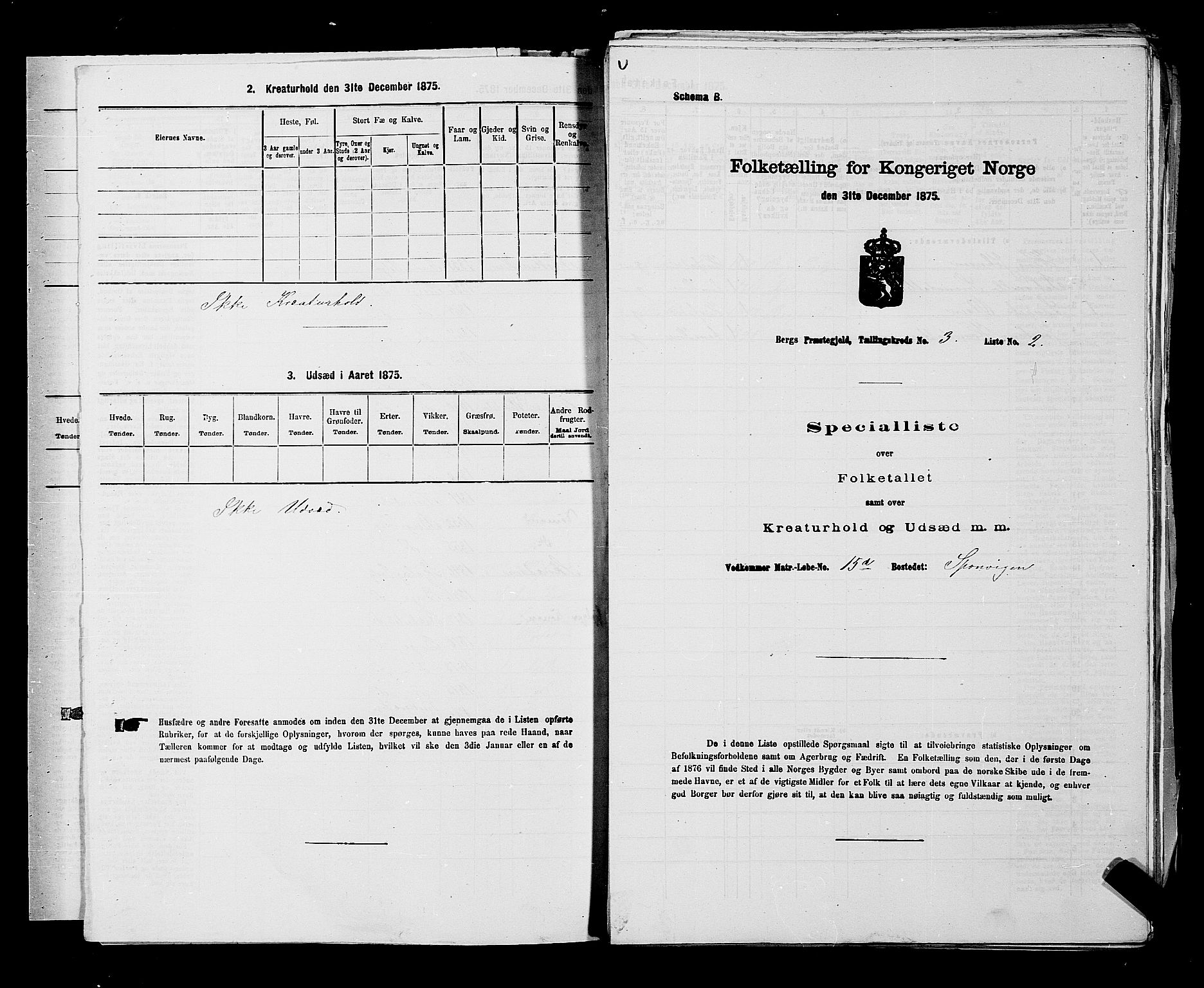 RA, 1875 census for 0116P Berg, 1875, p. 284