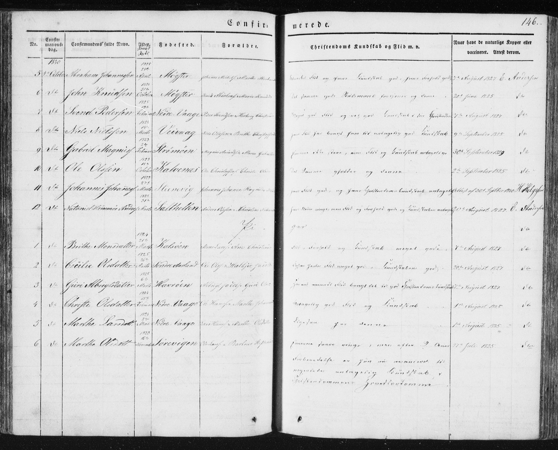 Sund sokneprestembete, SAB/A-99930: Parish register (official) no. A 13, 1835-1849, p. 146