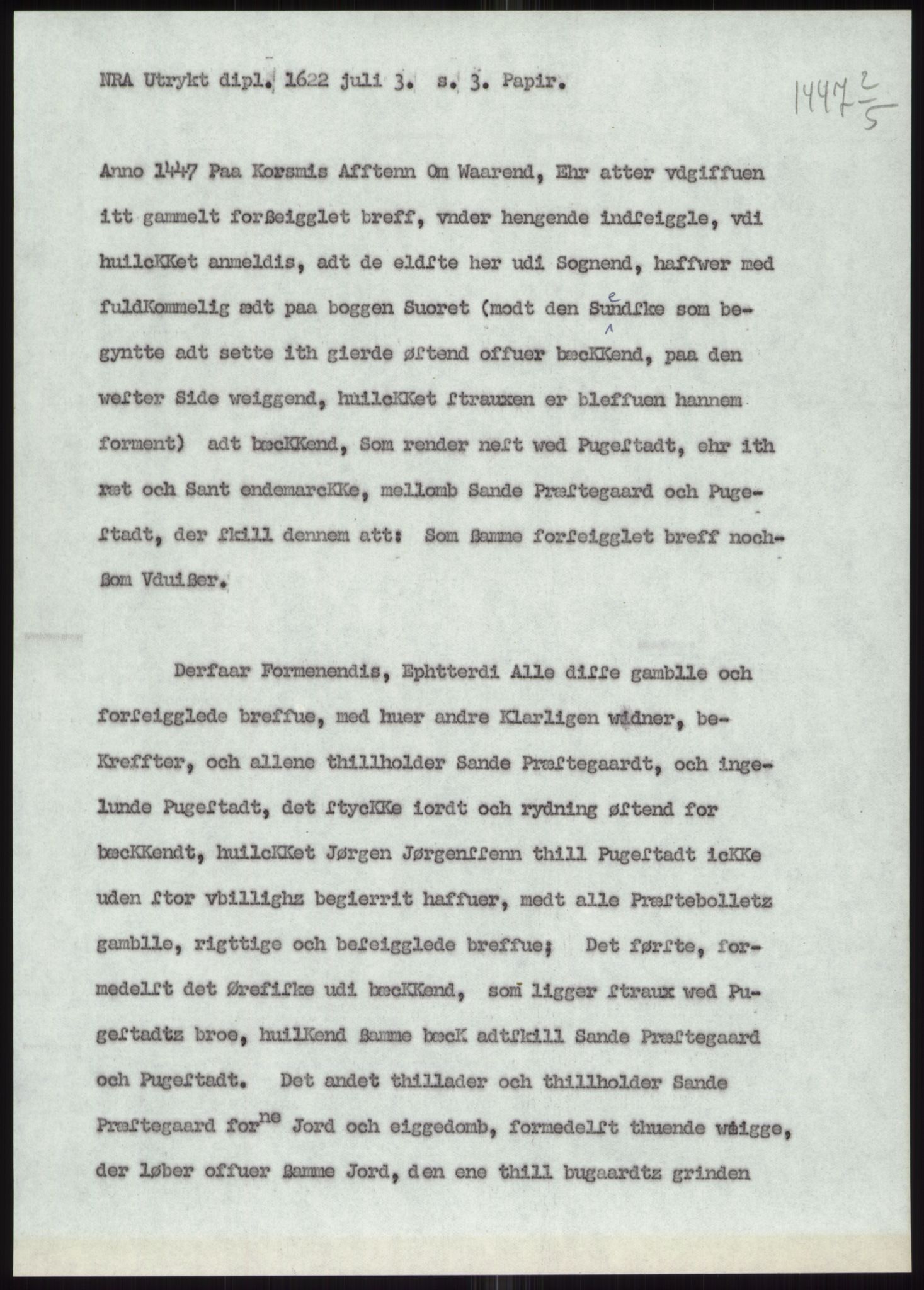 Samlinger til kildeutgivelse, Diplomavskriftsamlingen, AV/RA-EA-4053/H/Ha, p. 2363