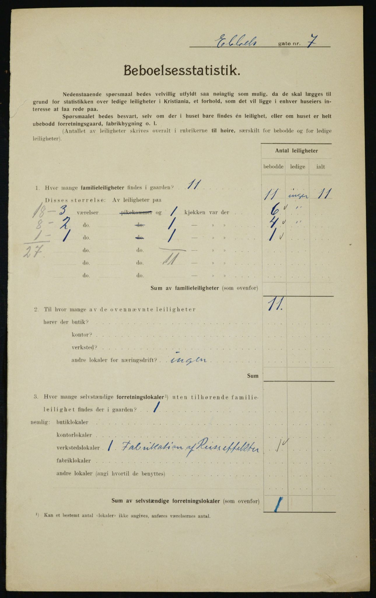 OBA, Municipal Census 1910 for Kristiania, 1910, p. 17258