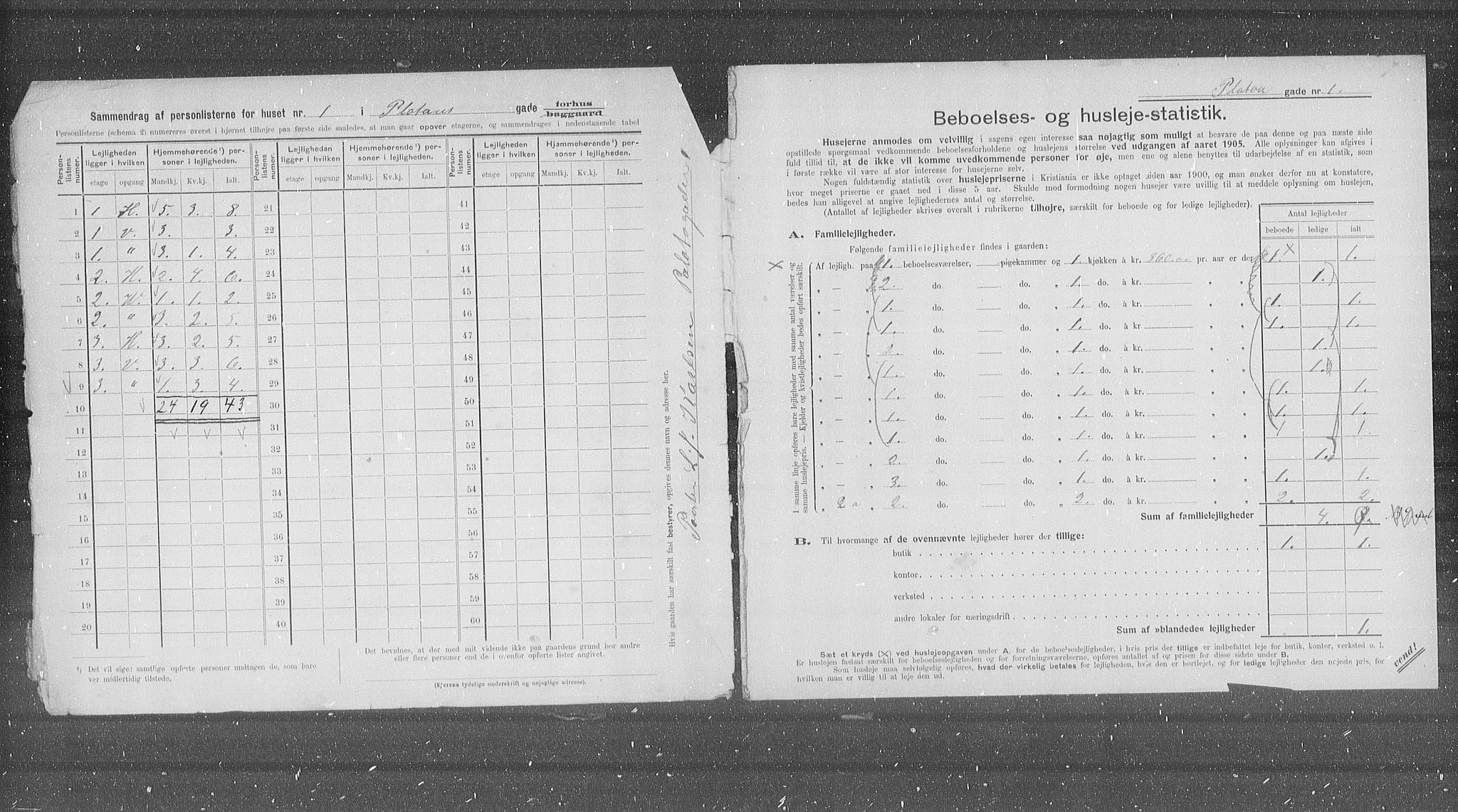 OBA, Municipal Census 1905 for Kristiania, 1905, p. 42206
