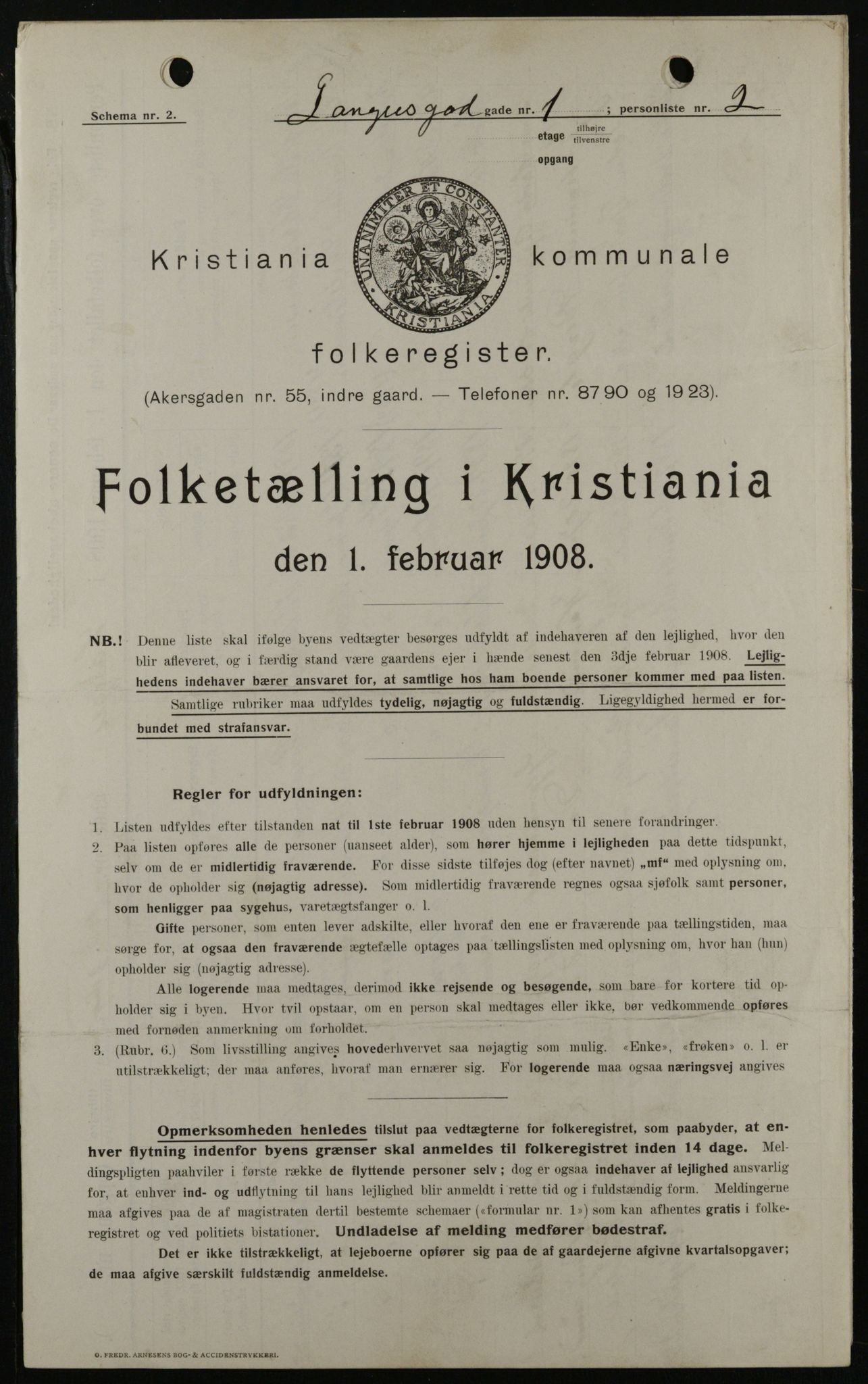 OBA, Municipal Census 1908 for Kristiania, 1908, p. 50515