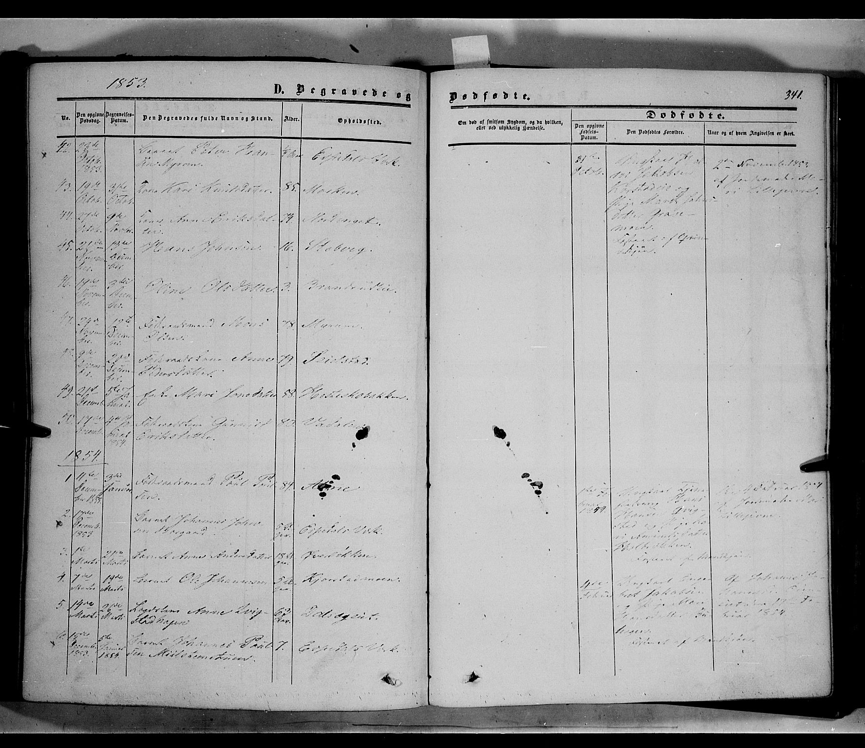 Sør-Fron prestekontor, SAH/PREST-010/H/Ha/Haa/L0001: Parish register (official) no. 1, 1849-1863, p. 341