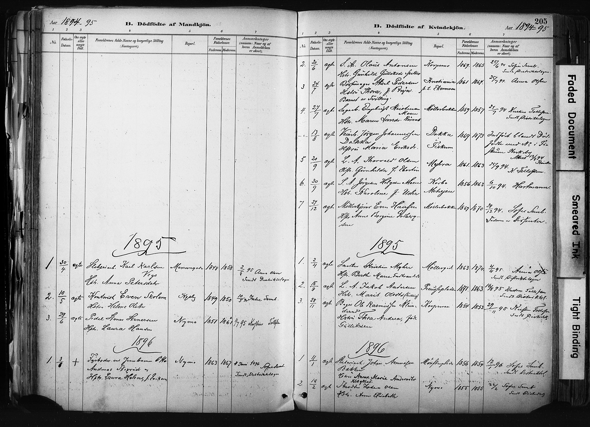 Kongsberg kirkebøker, SAKO/A-22/F/Fb/L0002: Parish register (official) no. II 2, 1886-1896, p. 205