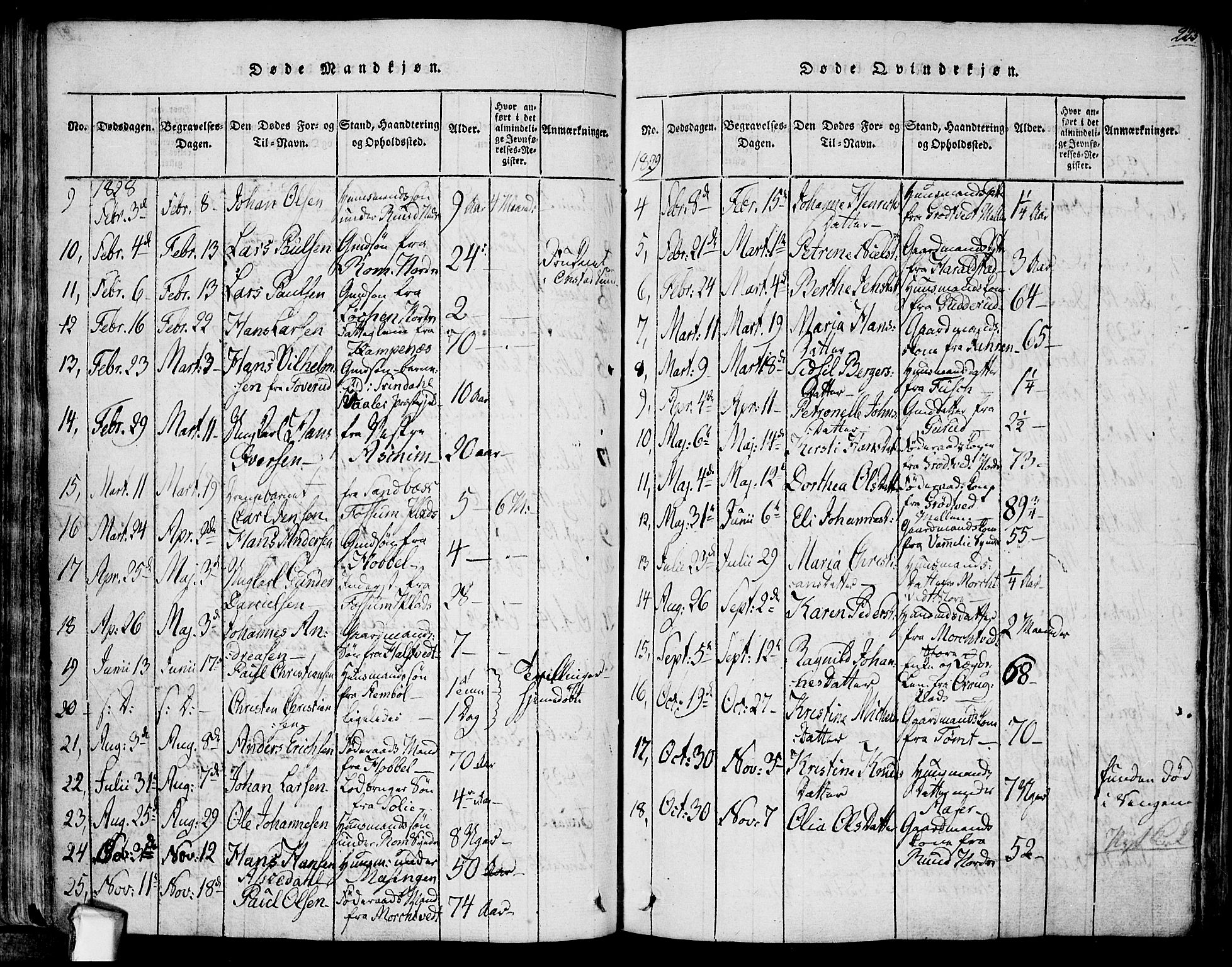 Askim prestekontor Kirkebøker, SAO/A-10900/F/Fa/L0004: Parish register (official) no. 4, 1817-1846, p. 222-223