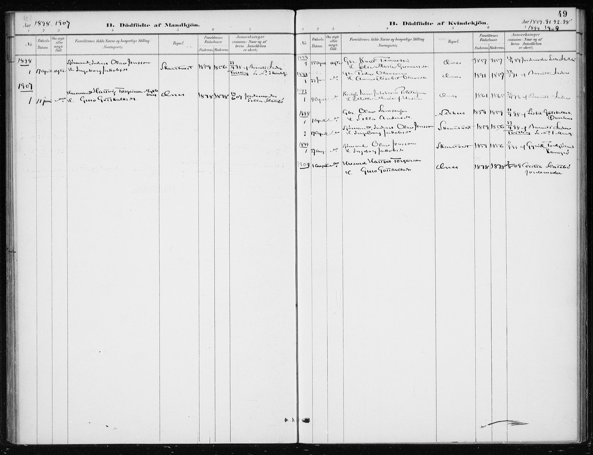 Kvinnherad sokneprestembete, SAB/A-76401/H/Haa: Parish register (official) no. F 1, 1887-1912, p. 49