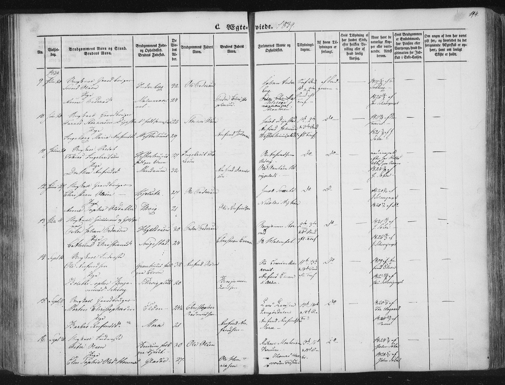 Ministerialprotokoller, klokkerbøker og fødselsregistre - Nord-Trøndelag, AV/SAT-A-1458/741/L0392: Parish register (official) no. 741A06, 1836-1848, p. 194