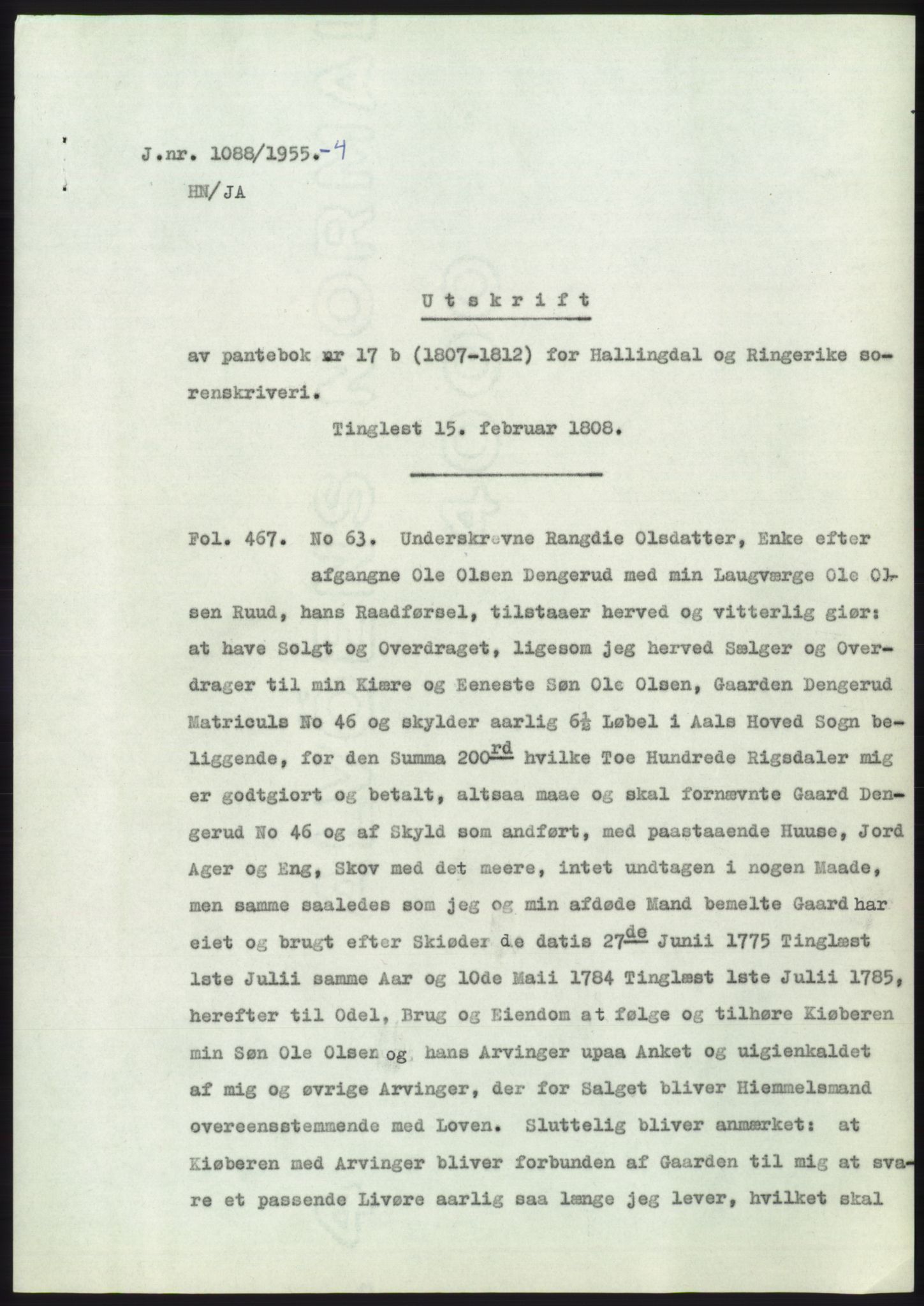 Statsarkivet i Kongsberg, SAKO/A-0001, 1955, p. 352