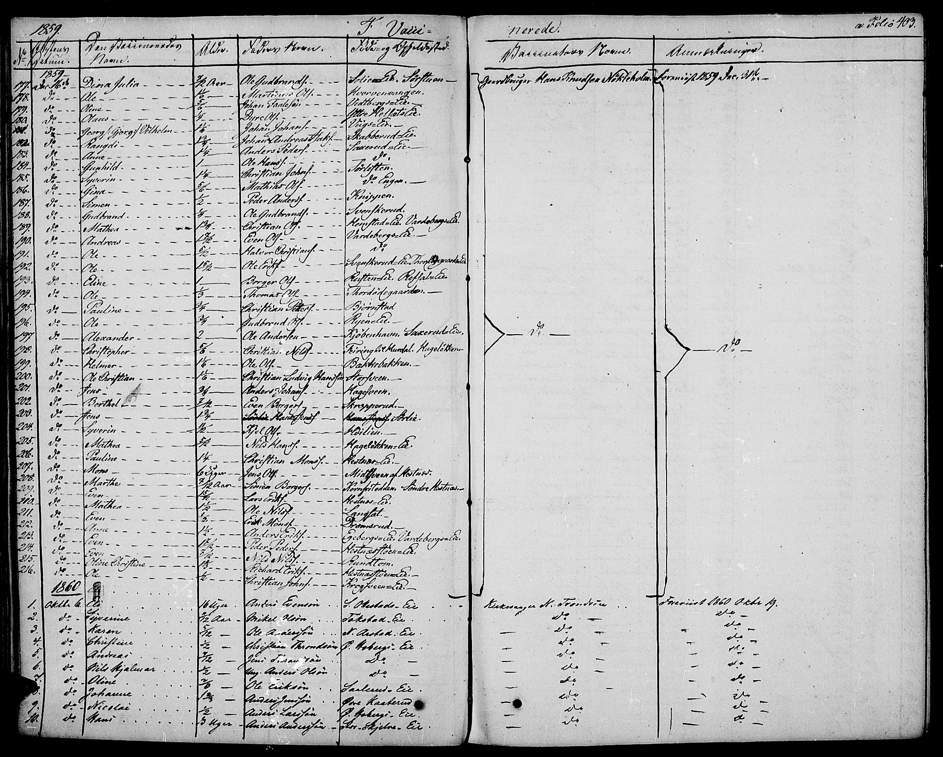 Stange prestekontor, SAH/PREST-002/K/L0009: Parish register (official) no. 9, 1826-1835, p. 403