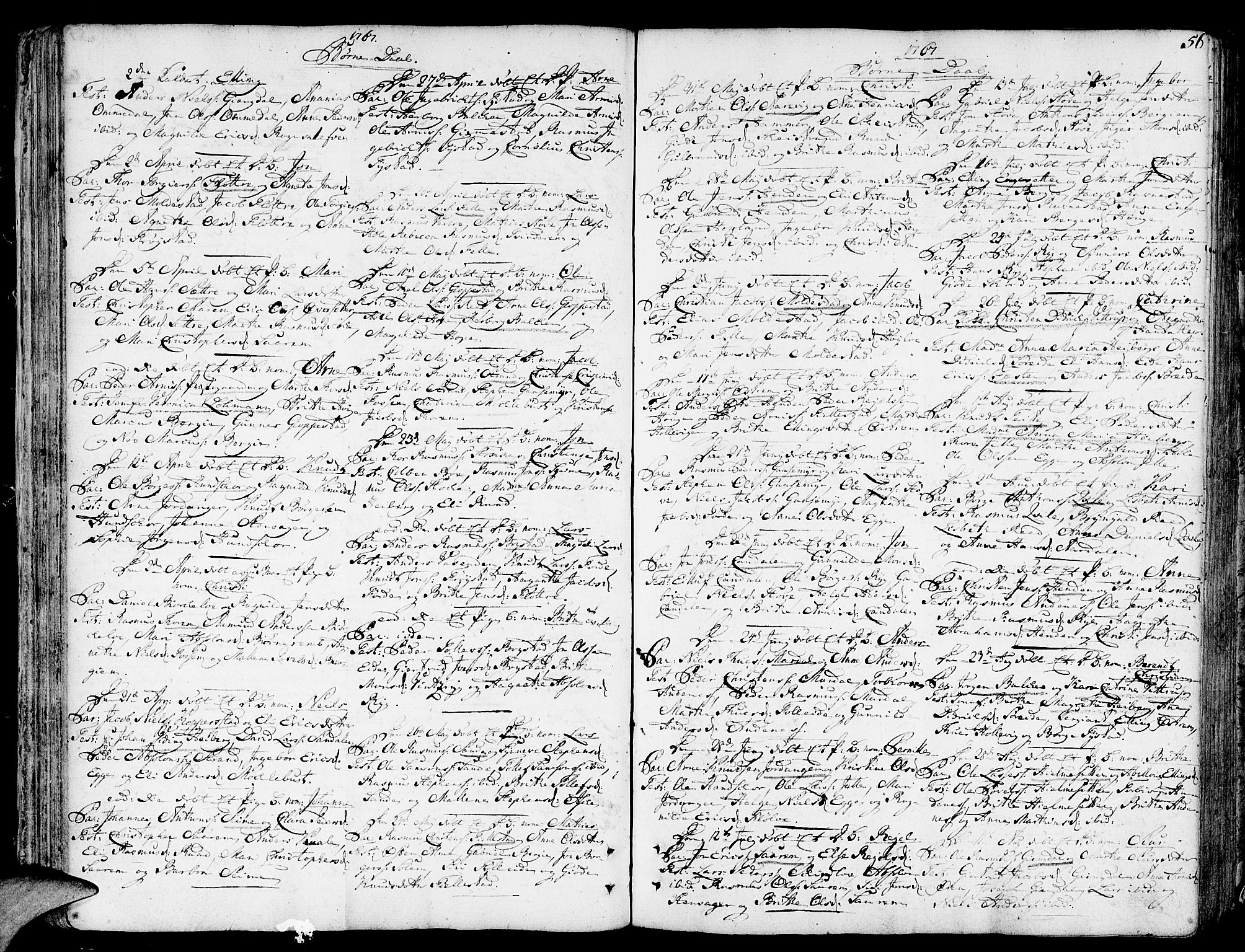 Gloppen sokneprestembete, AV/SAB-A-80101/H/Haa/Haaa/L0004: Parish register (official) no. A 4, 1758-1784, p. 56