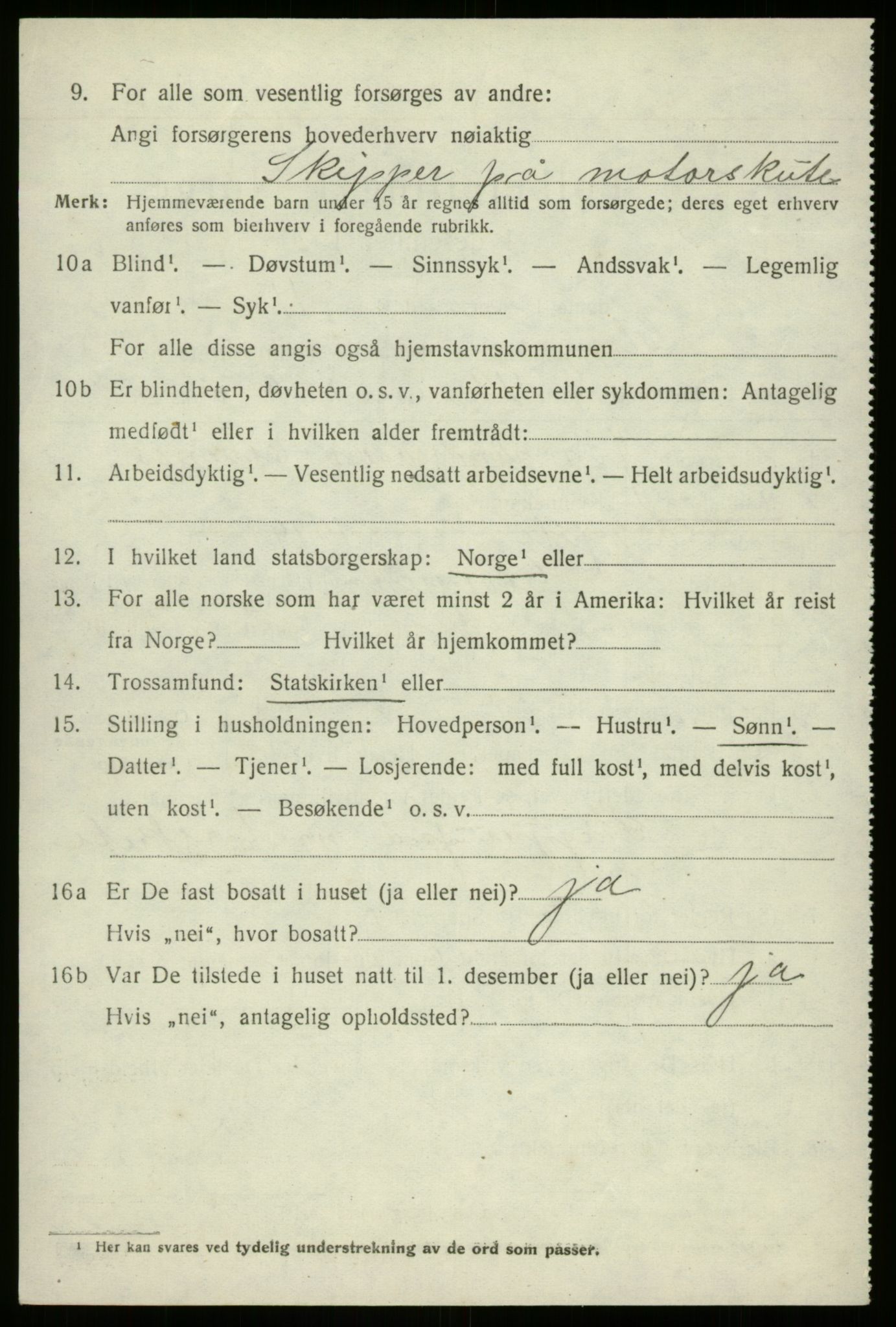 SAB, 1920 census for Gloppen, 1920, p. 4313