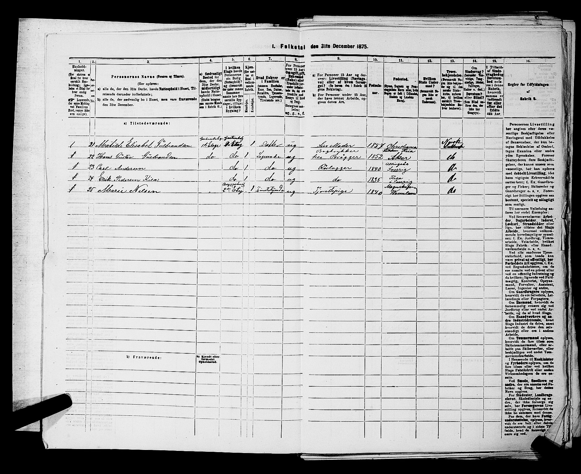 RA, 1875 census for 0301 Kristiania, 1875, p. 5064