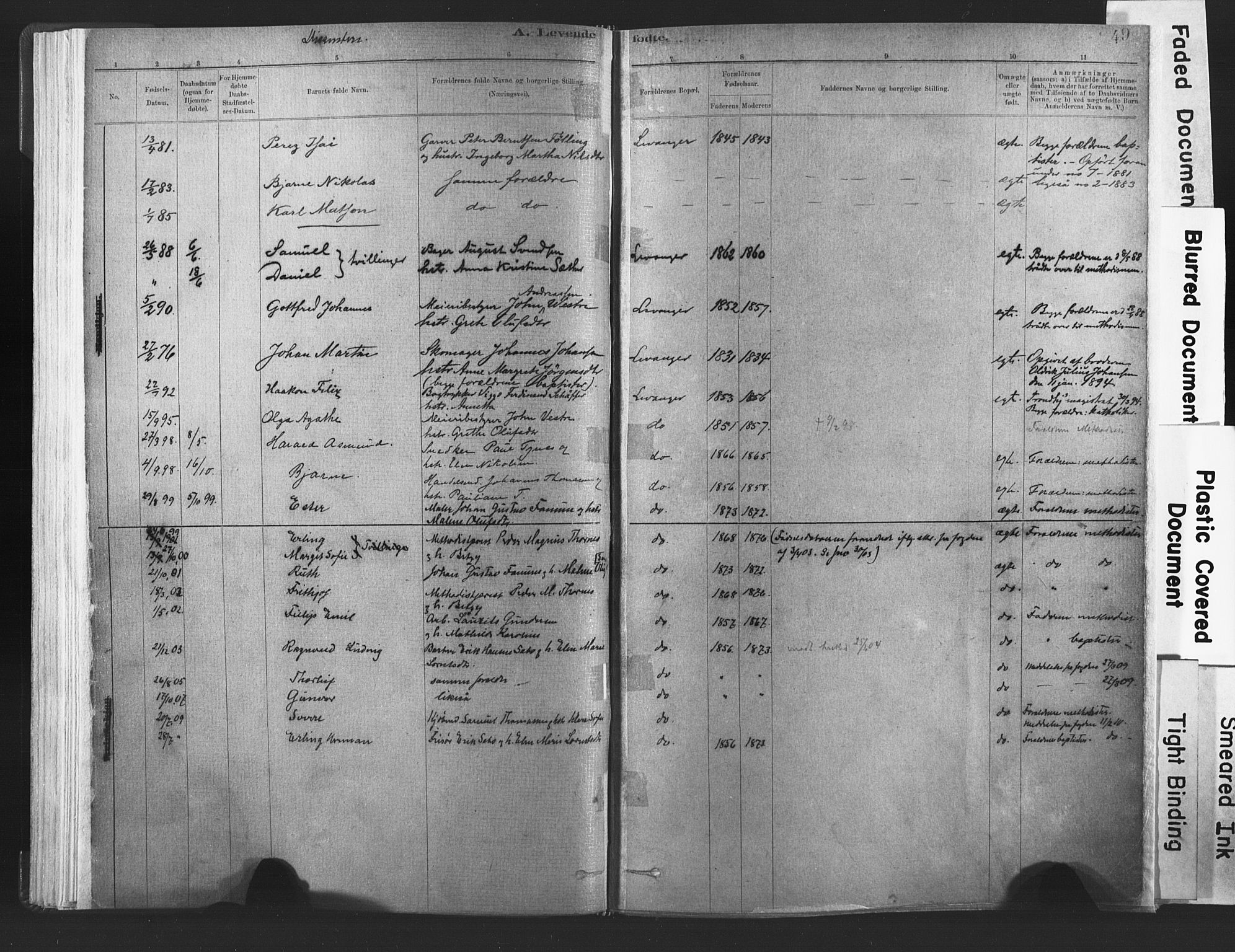 Ministerialprotokoller, klokkerbøker og fødselsregistre - Nord-Trøndelag, SAT/A-1458/720/L0189: Parish register (official) no. 720A05, 1880-1911, p. 49
