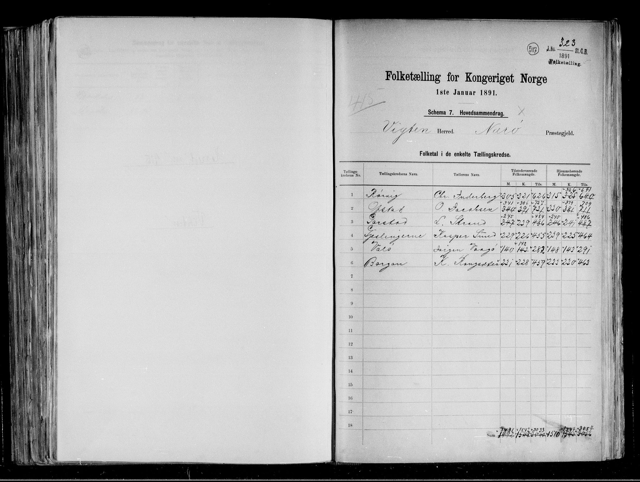 RA, 1891 census for 1750 Vikna, 1891, p. 2