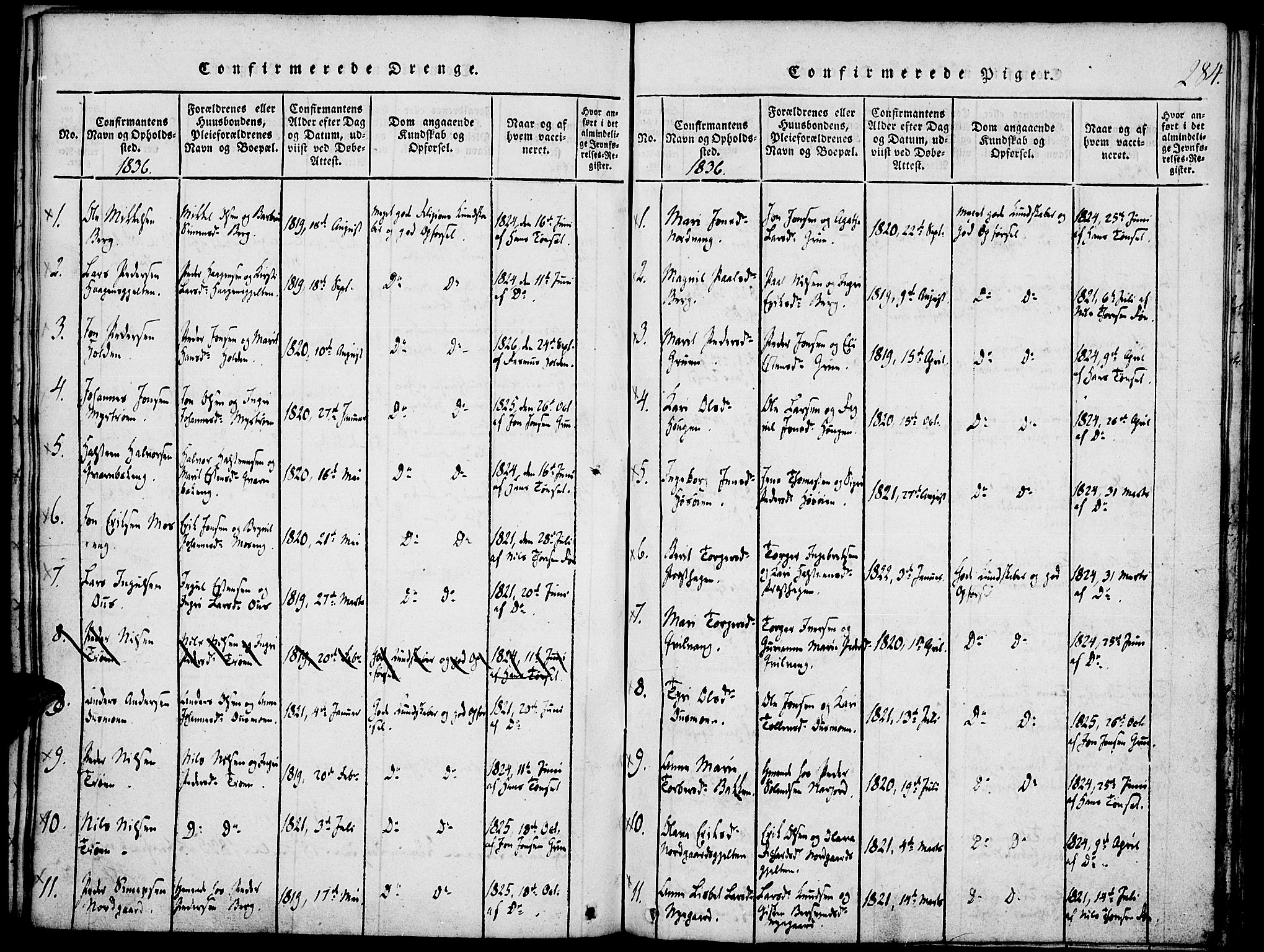 Tolga prestekontor, SAH/PREST-062/K/L0004: Parish register (official) no. 4, 1815-1836, p. 284