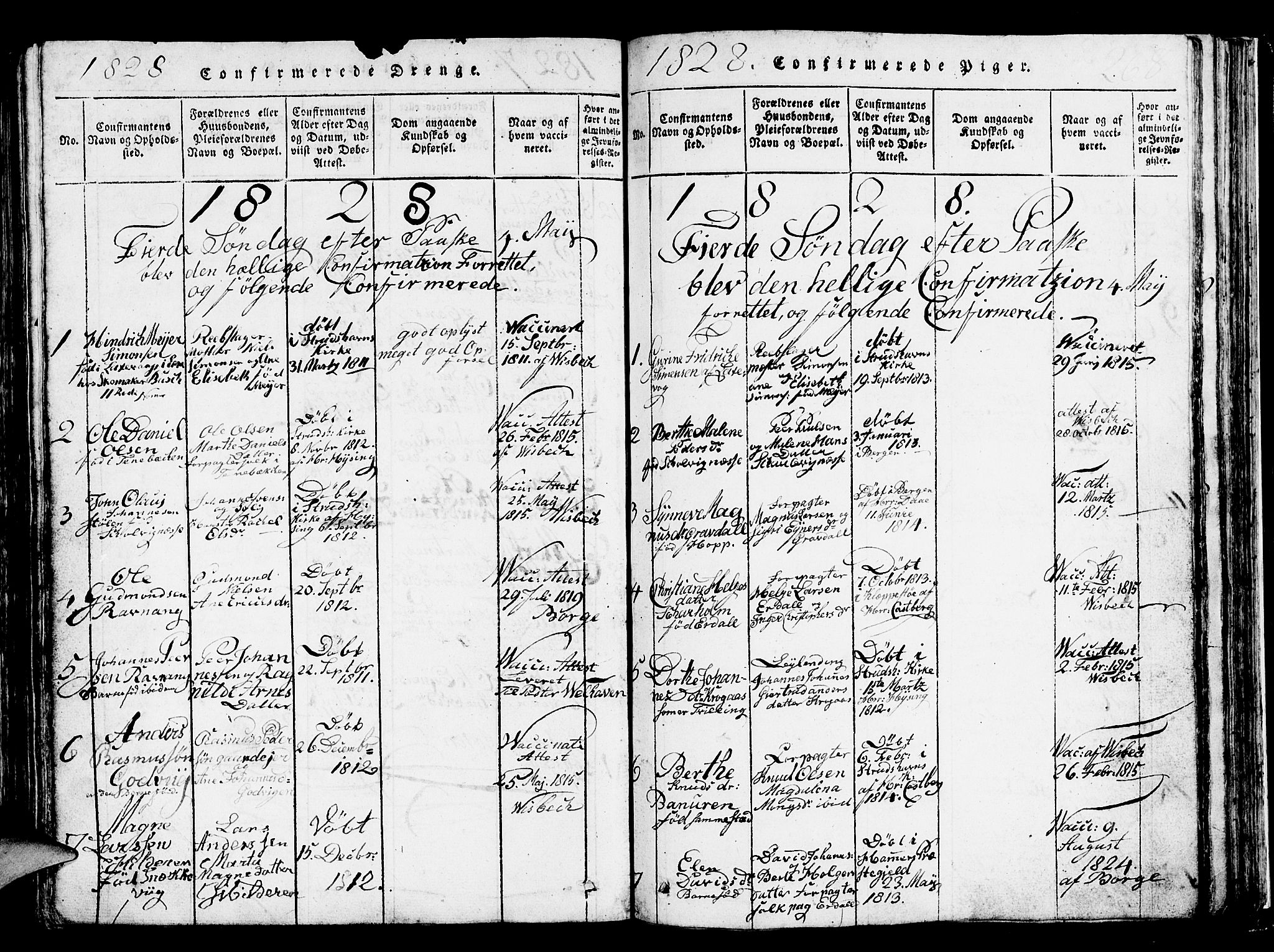 Askøy Sokneprestembete, SAB/A-74101/H/Ha/Hab/Haba/L0002: Parish register (copy) no. A 2, 1815-1846, p. 268