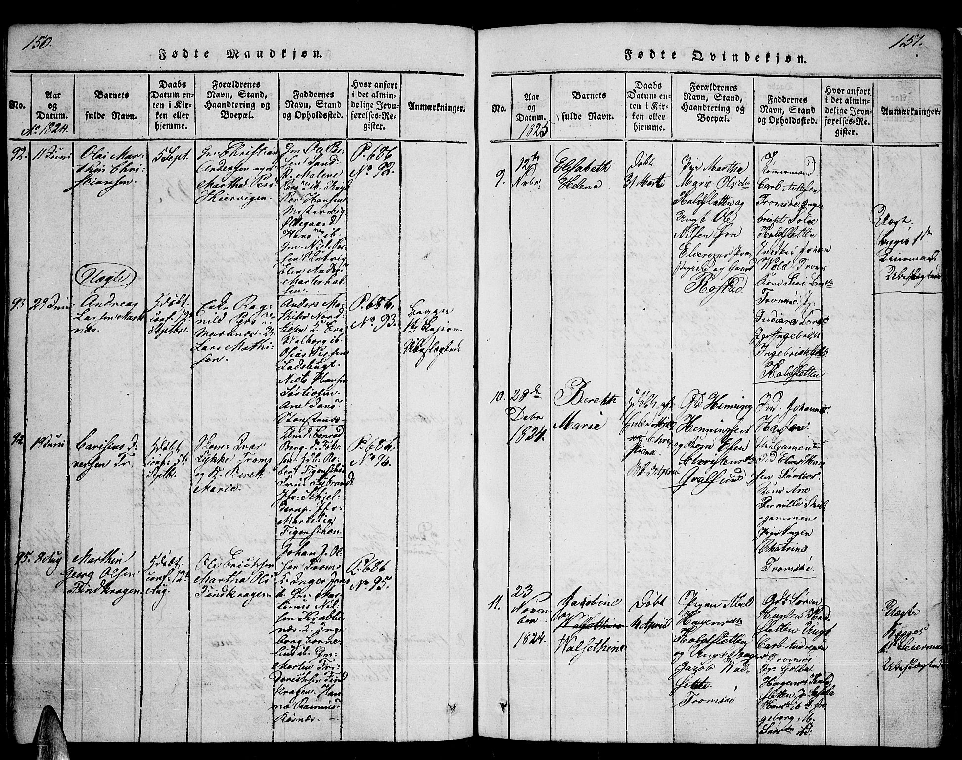 Tromsø sokneprestkontor/stiftsprosti/domprosti, SATØ/S-1343/G/Ga/L0007kirke: Parish register (official) no. 7, 1821-1828, p. 150-151