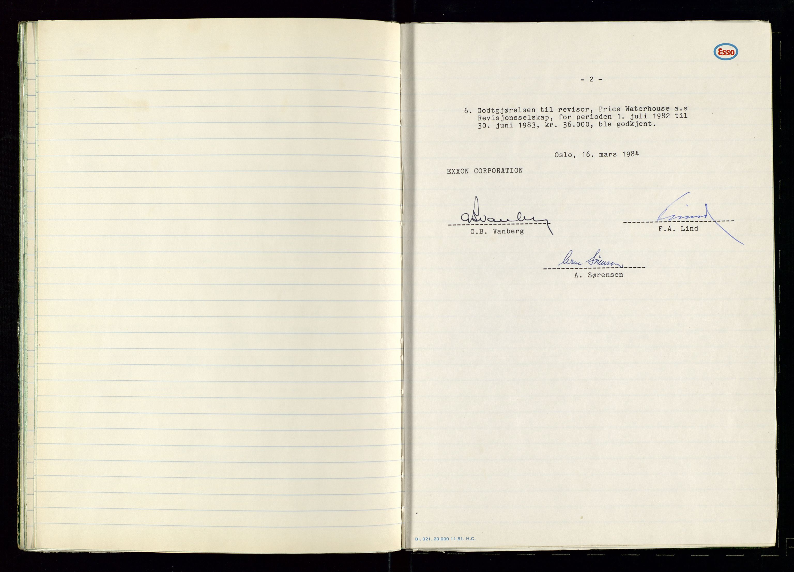 PA 1538 - Exxon Chemical Norge A/S, SAST/A-101958/A/Aa/L0001/0002: Generalforsamlinger og styreprotokoller / Protokoll for generalforsamlinger, 1966-1996