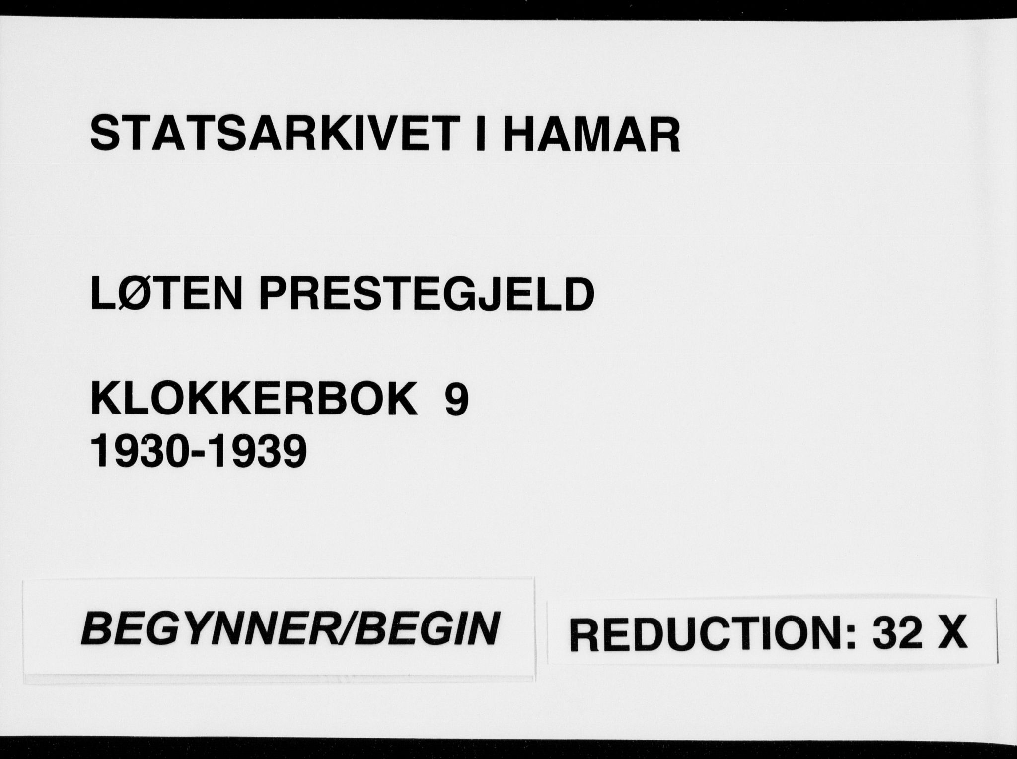 Løten prestekontor, SAH/PREST-022/L/La/L0009: Parish register (copy) no. 9, 1930-1939