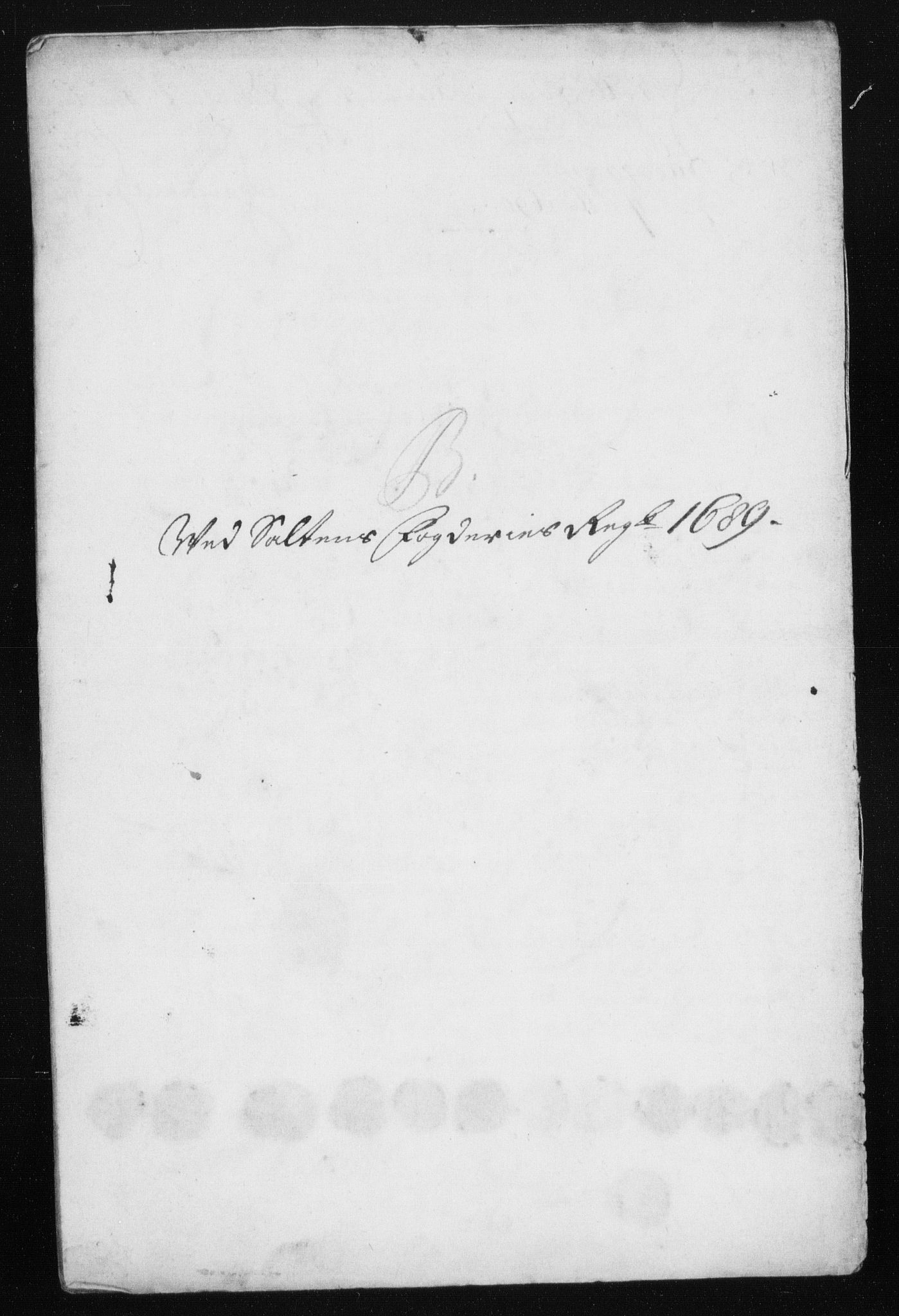 Rentekammeret inntil 1814, Reviderte regnskaper, Stiftamtstueregnskaper, Trondheim stiftamt og Nordland amt, AV/RA-EA-6044/R/Rh/L0013: Nordland amt, 1689