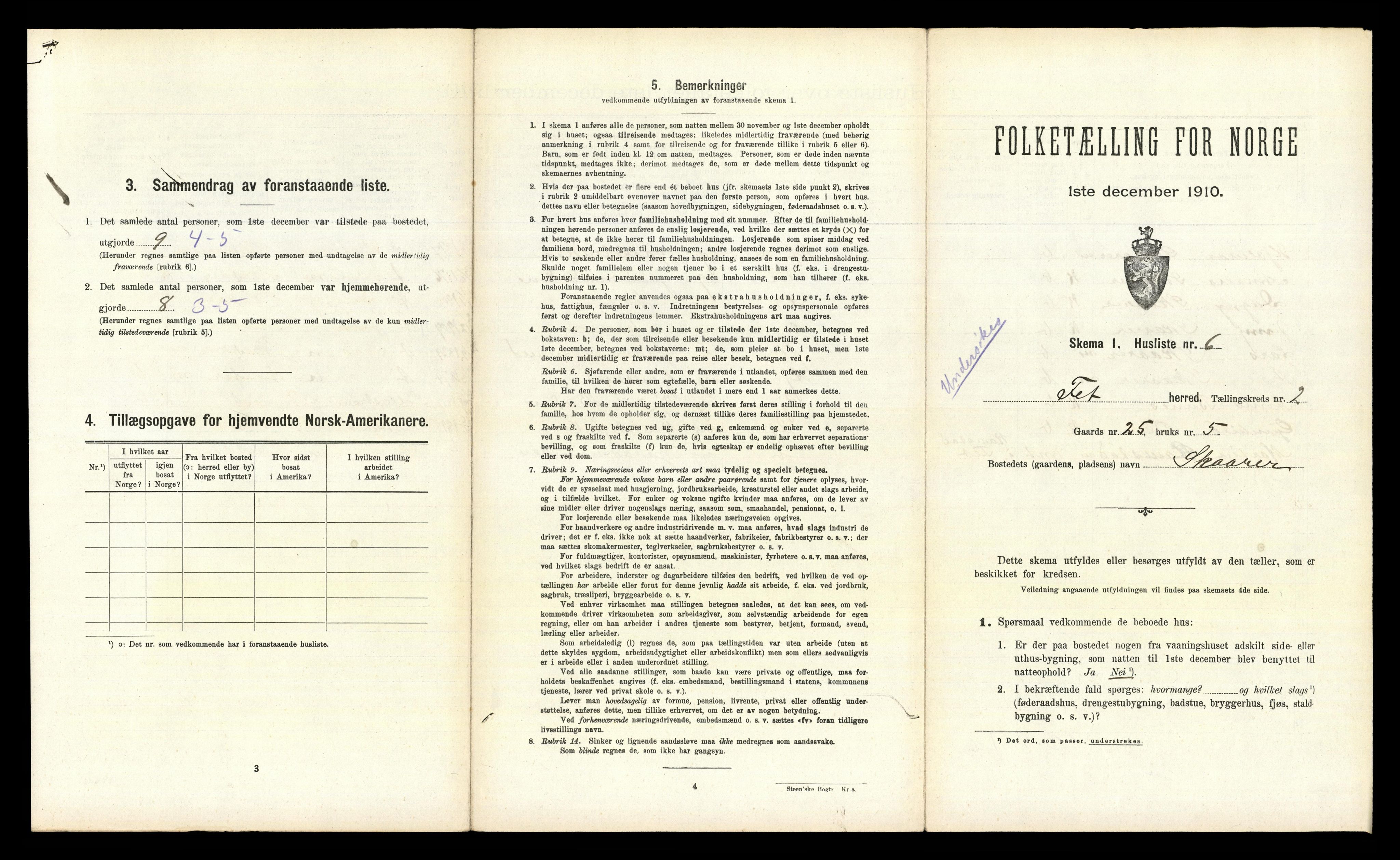 RA, 1910 census for Fet, 1910, p. 253