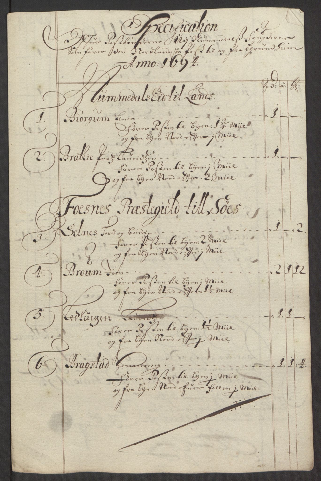 Rentekammeret inntil 1814, Reviderte regnskaper, Fogderegnskap, RA/EA-4092/R64/L4424: Fogderegnskap Namdal, 1692-1695, p. 419