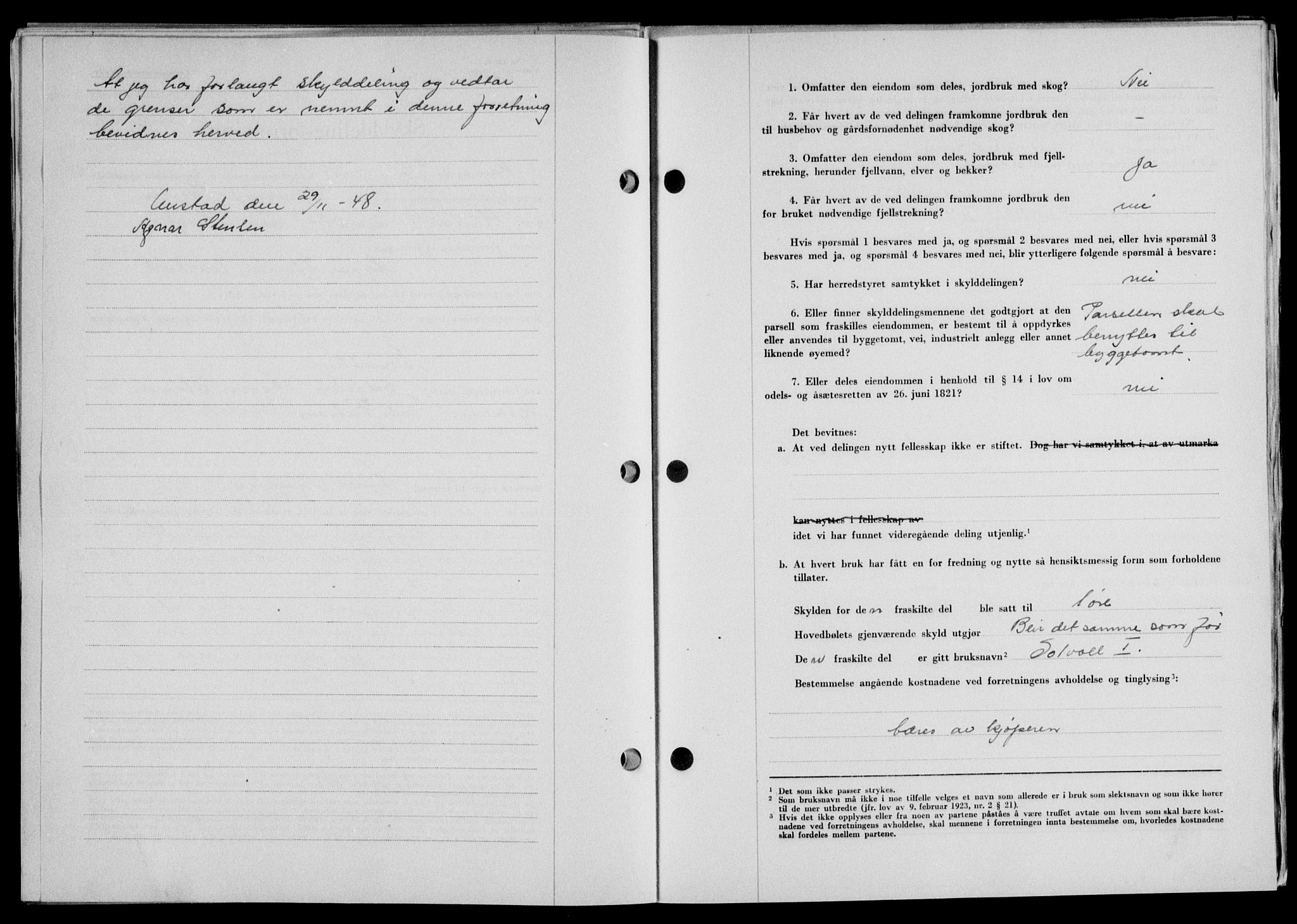 Lofoten sorenskriveri, SAT/A-0017/1/2/2C/L0020a: Mortgage book no. 20a, 1948-1949, Diary no: : 2803/1948