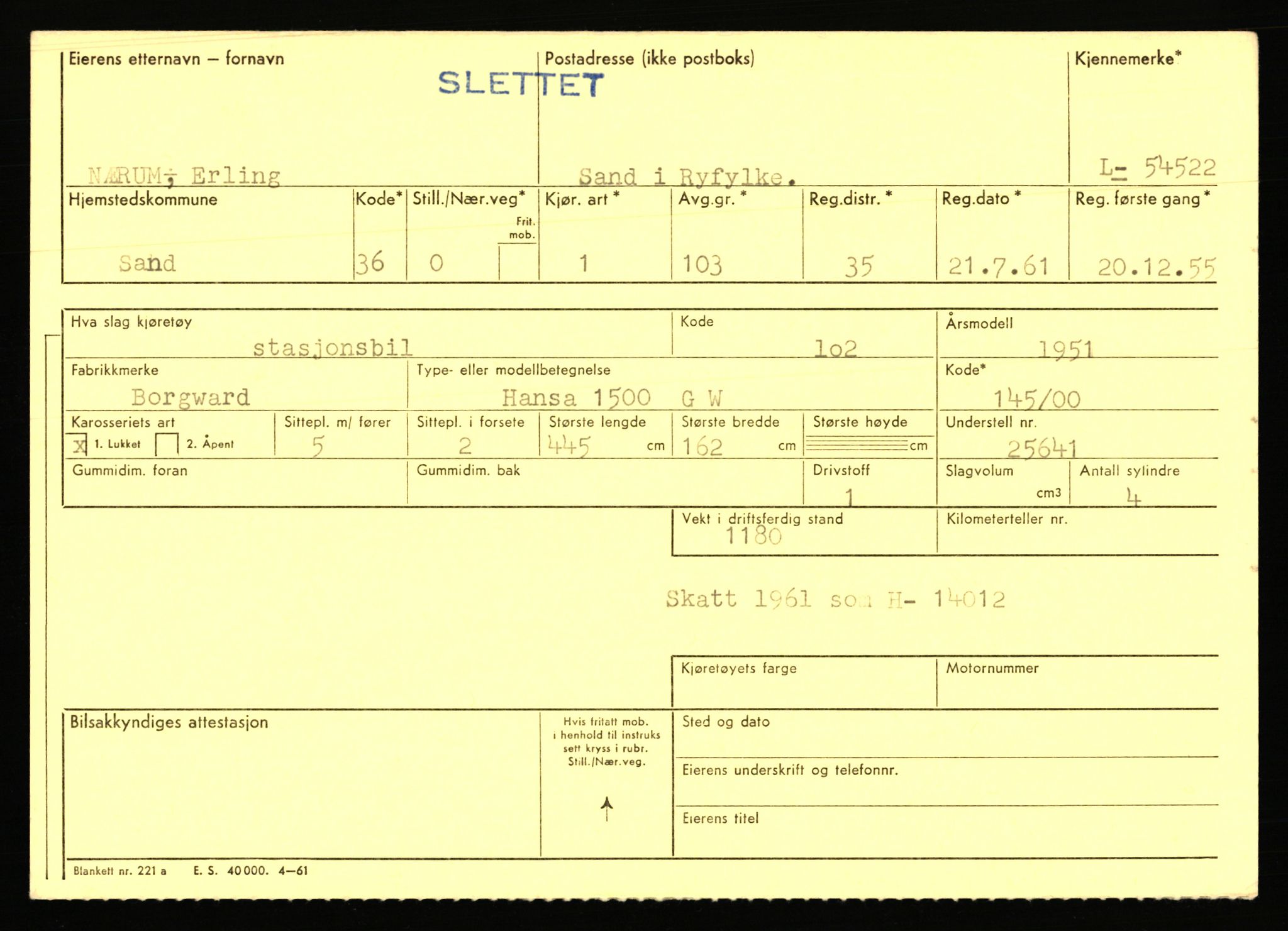 Stavanger trafikkstasjon, AV/SAST-A-101942/0/F/L0054: L-54200 - L-55699, 1930-1971, p. 681