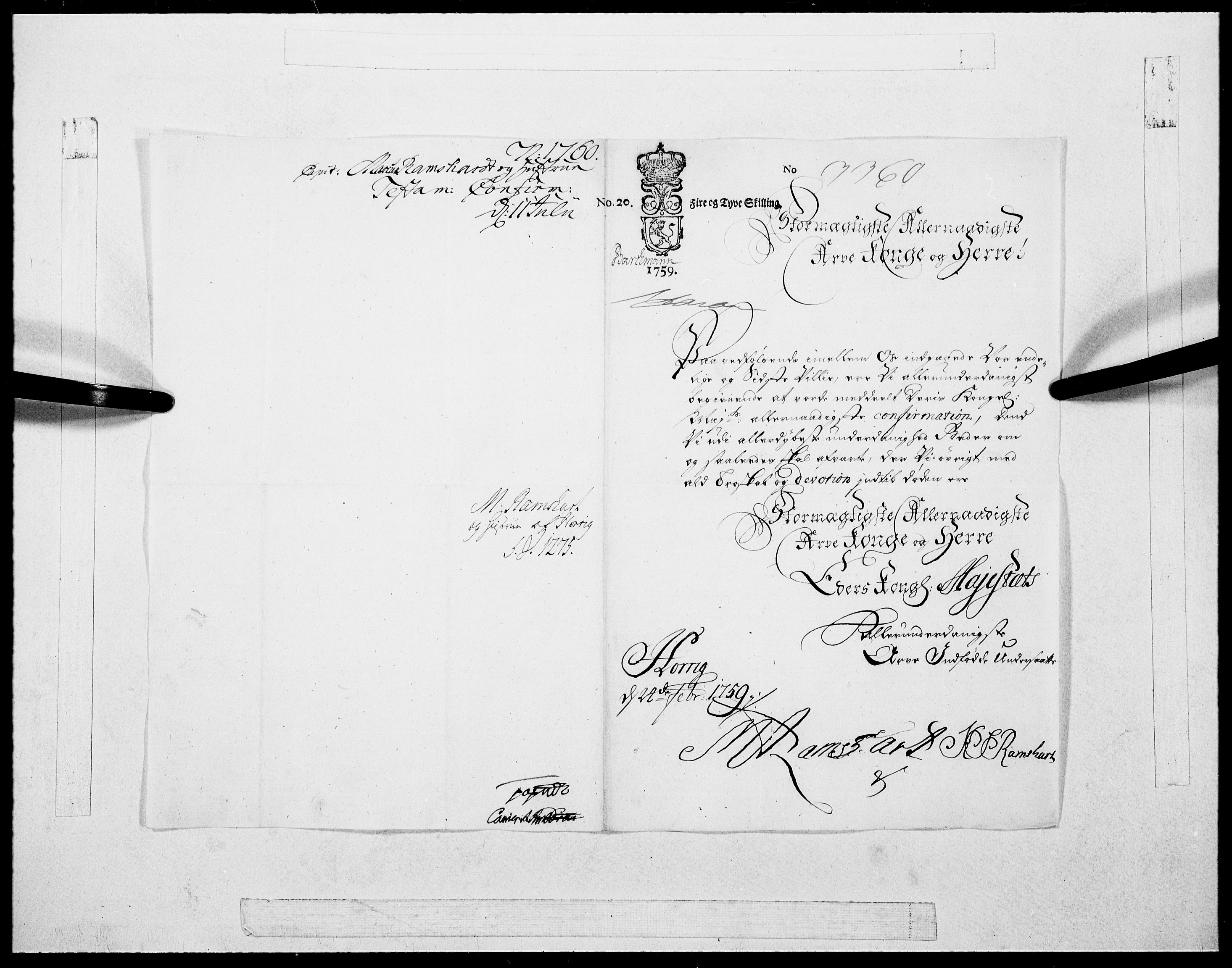 Danske Kanselli 1572-1799, AV/RA-EA-3023/F/Fc/Fcc/Fcca/L0180: Norske innlegg 1572-1799, 1760, p. 7