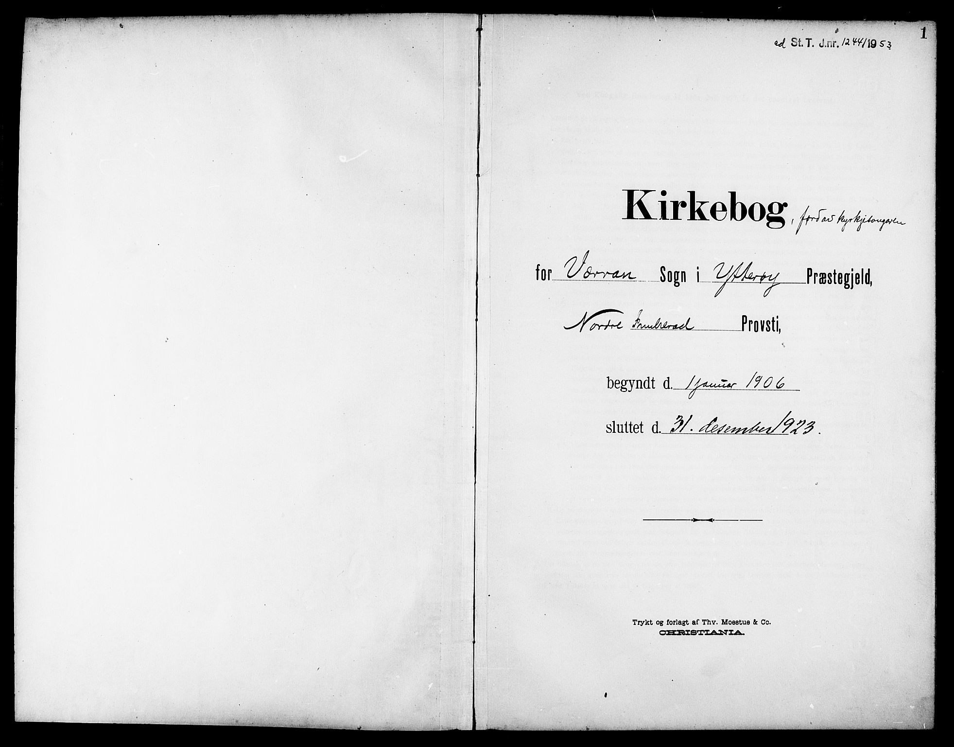 Ministerialprotokoller, klokkerbøker og fødselsregistre - Nord-Trøndelag, AV/SAT-A-1458/744/L0424: Parish register (copy) no. 744C03, 1906-1923, p. 1