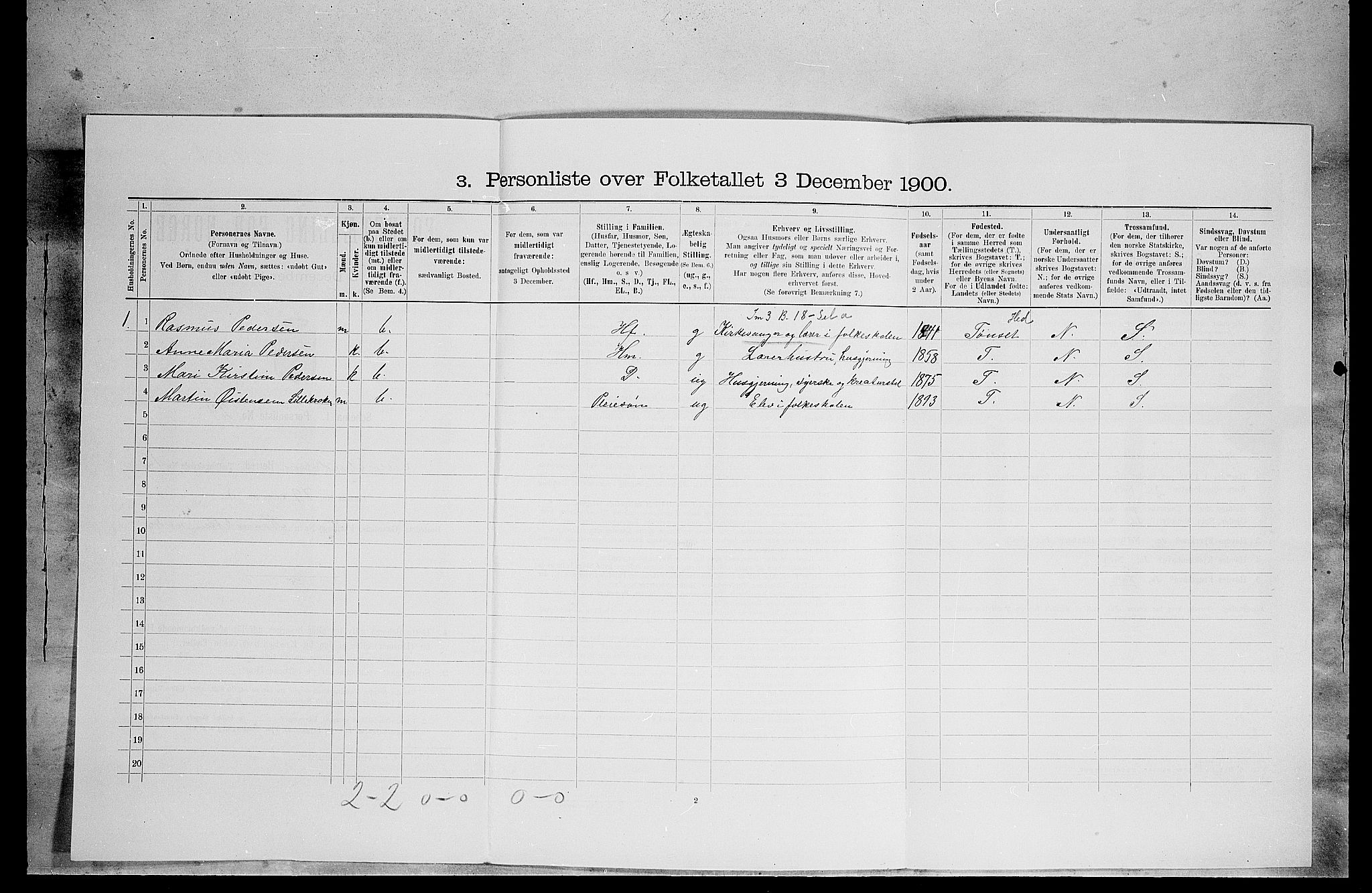 SAH, 1900 census for Lille Elvedalen, 1900, p. 894