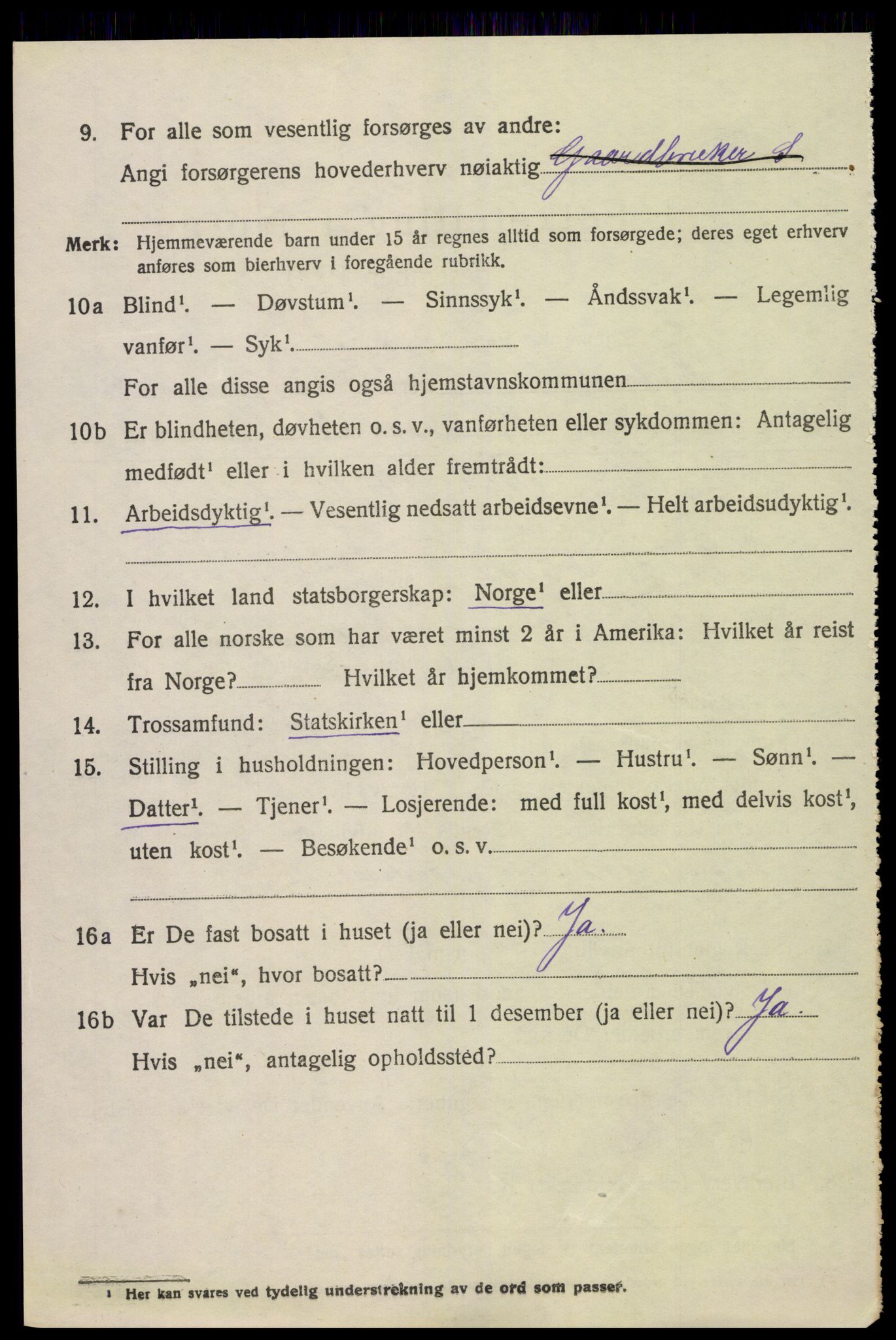 SAK, 1920 census for Froland, 1920, p. 4034