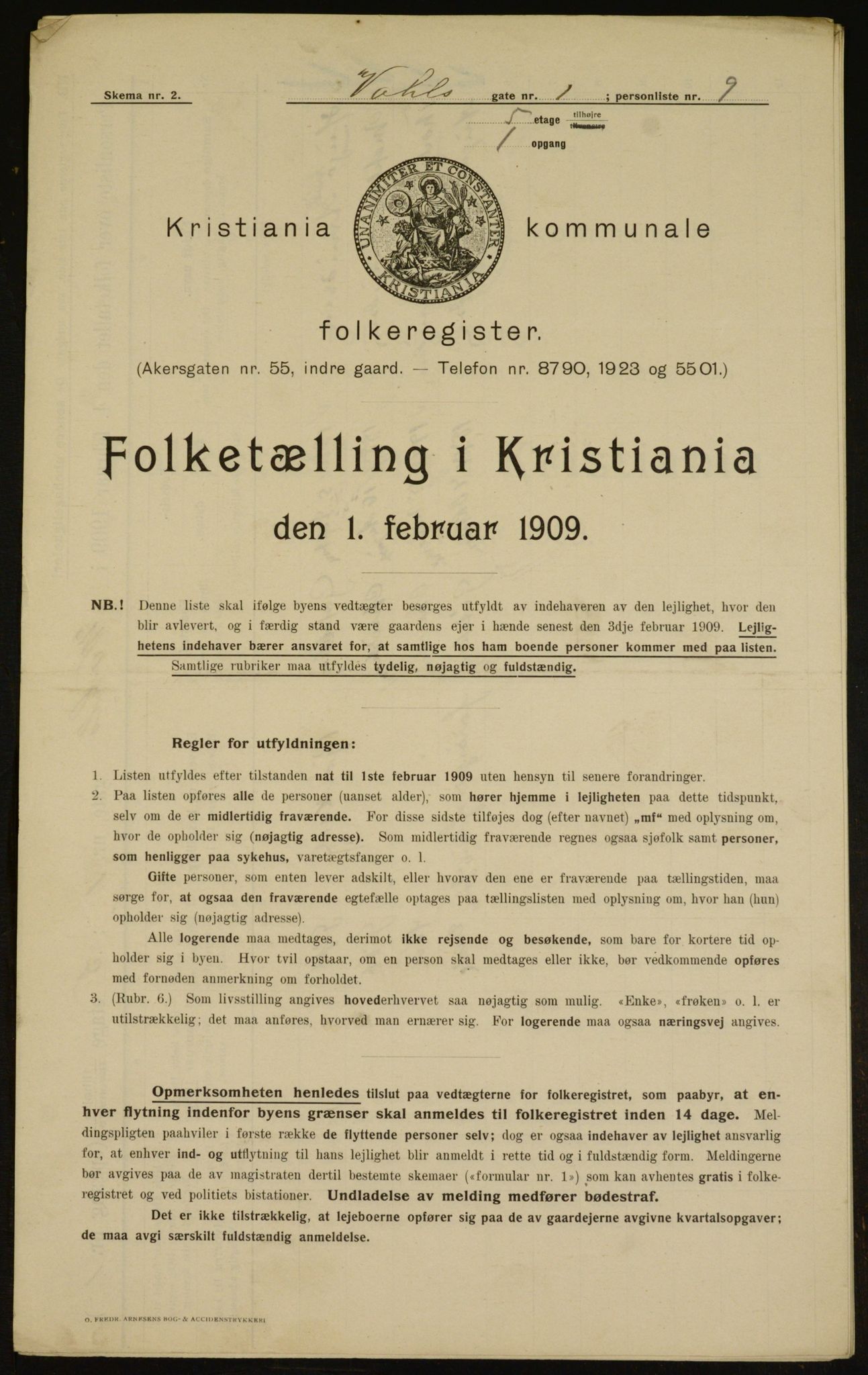 OBA, Municipal Census 1909 for Kristiania, 1909, p. 110188