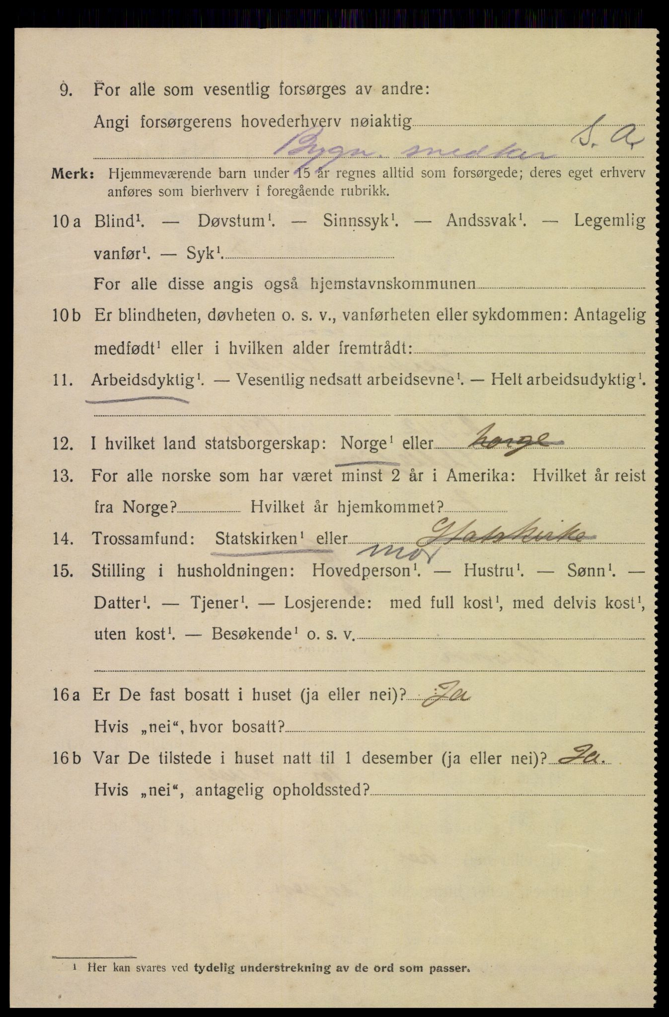 SAK, 1920 census for Flekkefjord, 1920, p. 3223