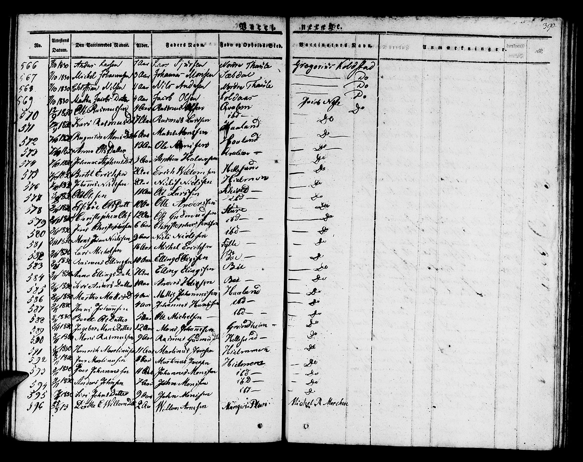 Manger sokneprestembete, AV/SAB-A-76801/H/Haa: Parish register (official) no. A 4, 1824-1838, p. 390