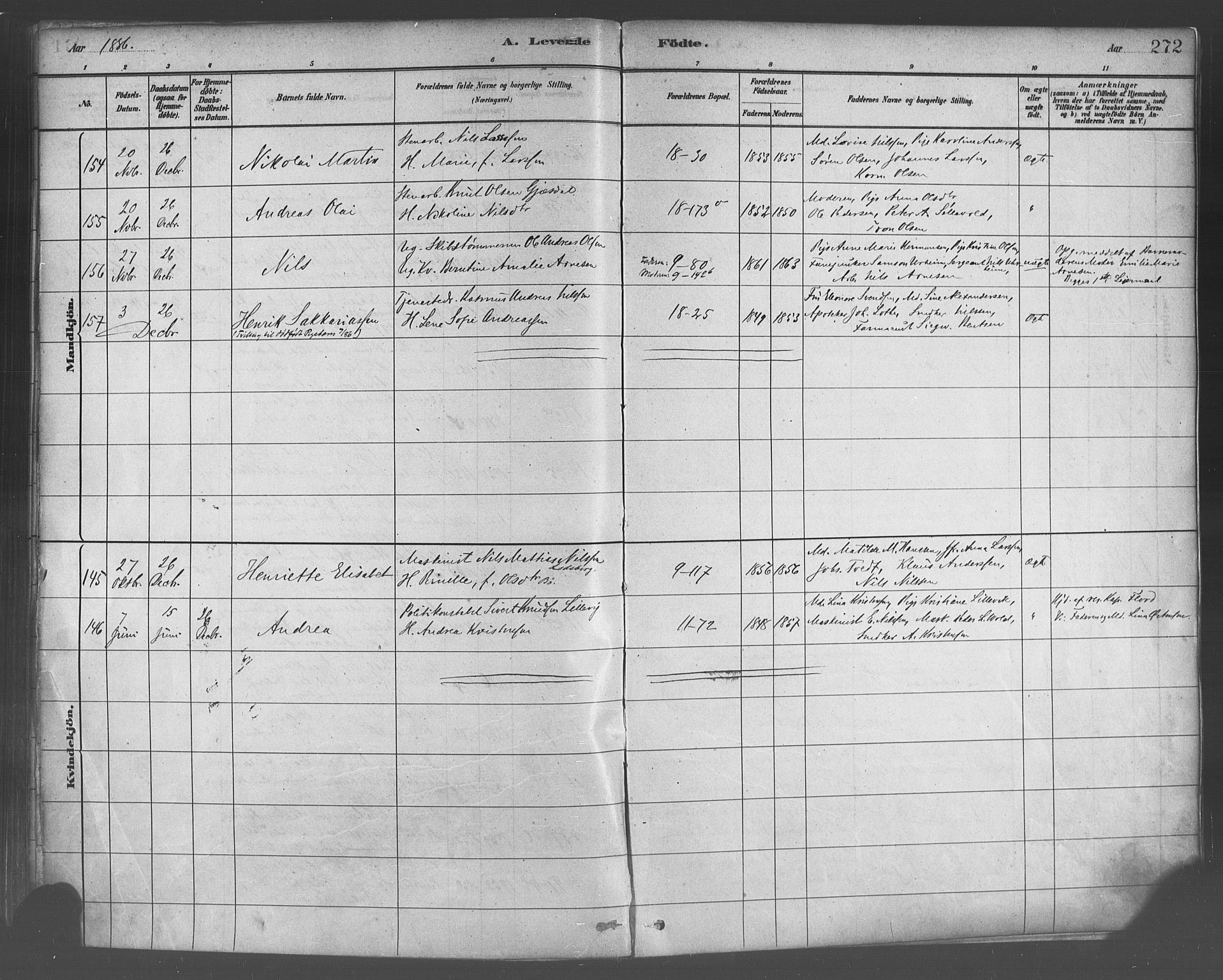 Domkirken sokneprestembete, SAB/A-74801/H/Haa/L0023: Parish register (official) no. B 6, 1879-1887, p. 272