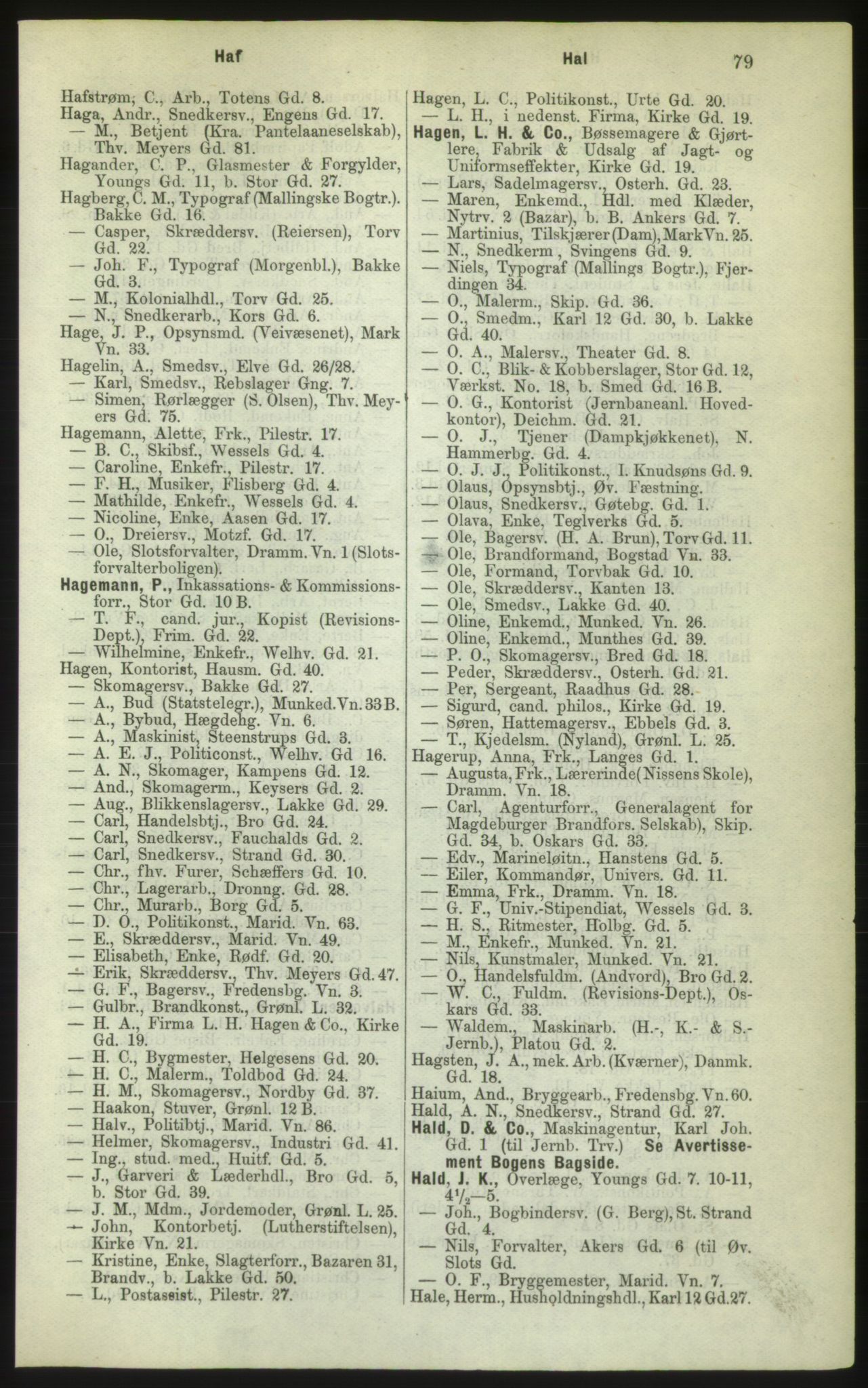 Kristiania/Oslo adressebok, PUBL/-, 1882, p. 79