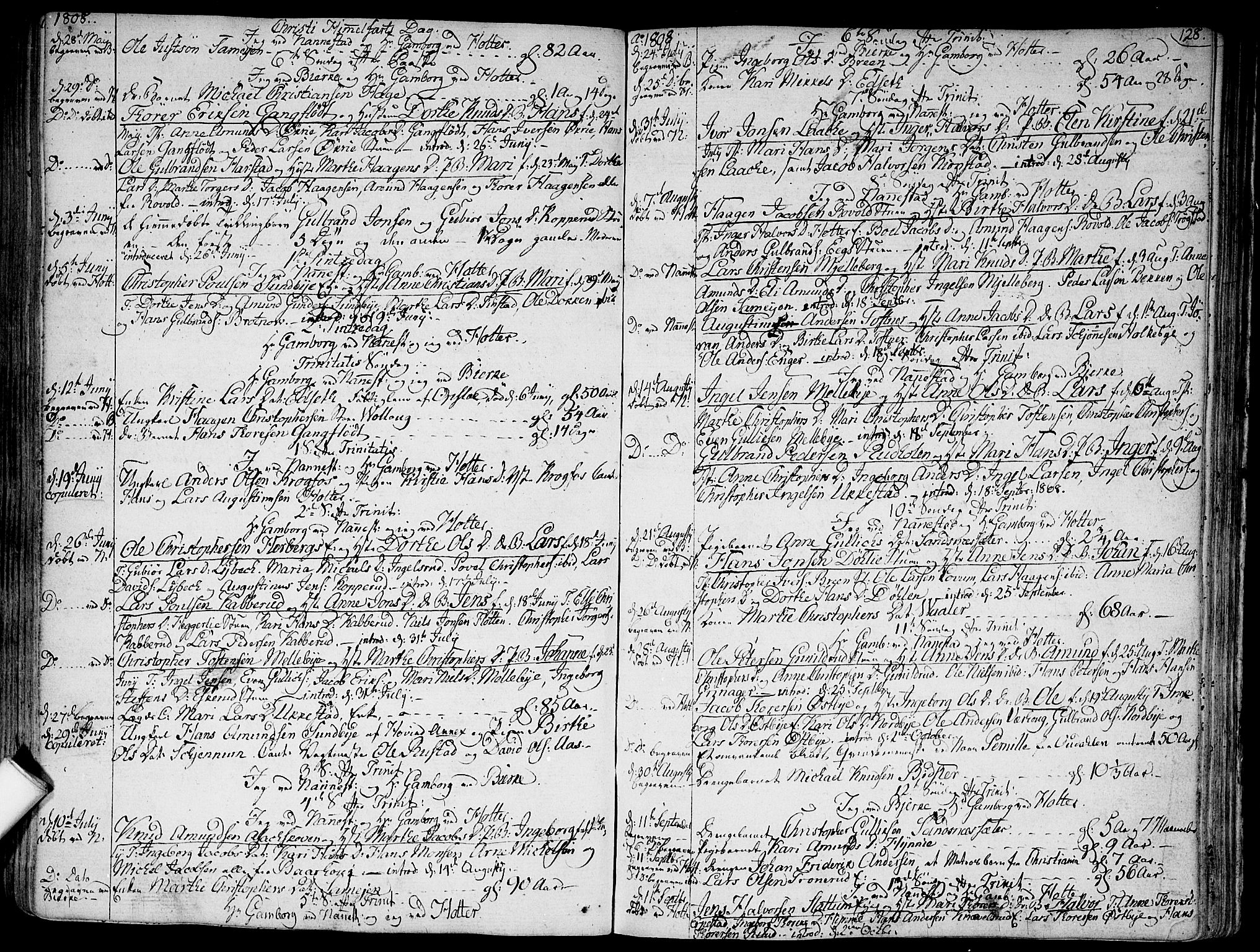 Nannestad prestekontor Kirkebøker, AV/SAO-A-10414a/F/Fa/L0008: Parish register (official) no. I 8, 1791-1814, p. 128